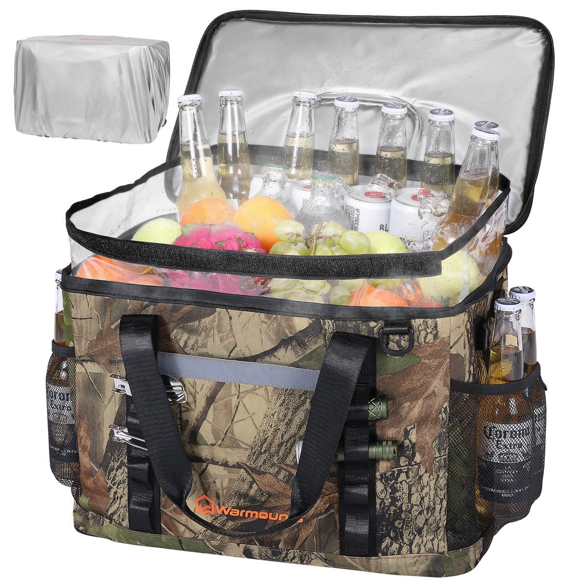 Warmounts Kühltasche 46 x 31 x 32 cm Camping Isoliertasche, 45 l, Thermotasche Picknicktasche mit oberen Öffnung
