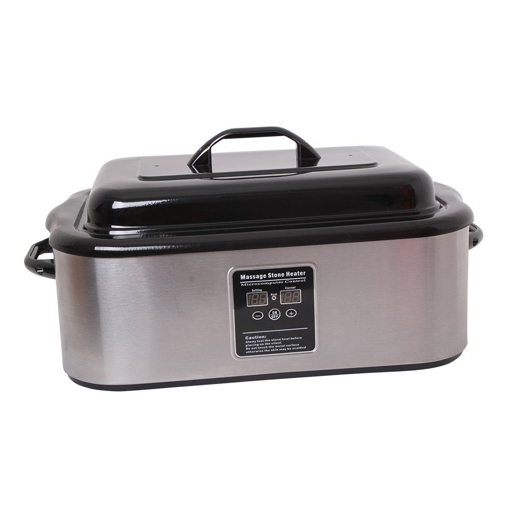 PROMAFIT Schmerztherapiegerät Hot Stone Erwärmer Hot Stone Heater Massage 20 Liter (Groß), Set 1-tlg., Hot Stone Heater 20 Liter inkl. Schöpfkelle, Abschaltautomatik, digitale Temperaturanzeige