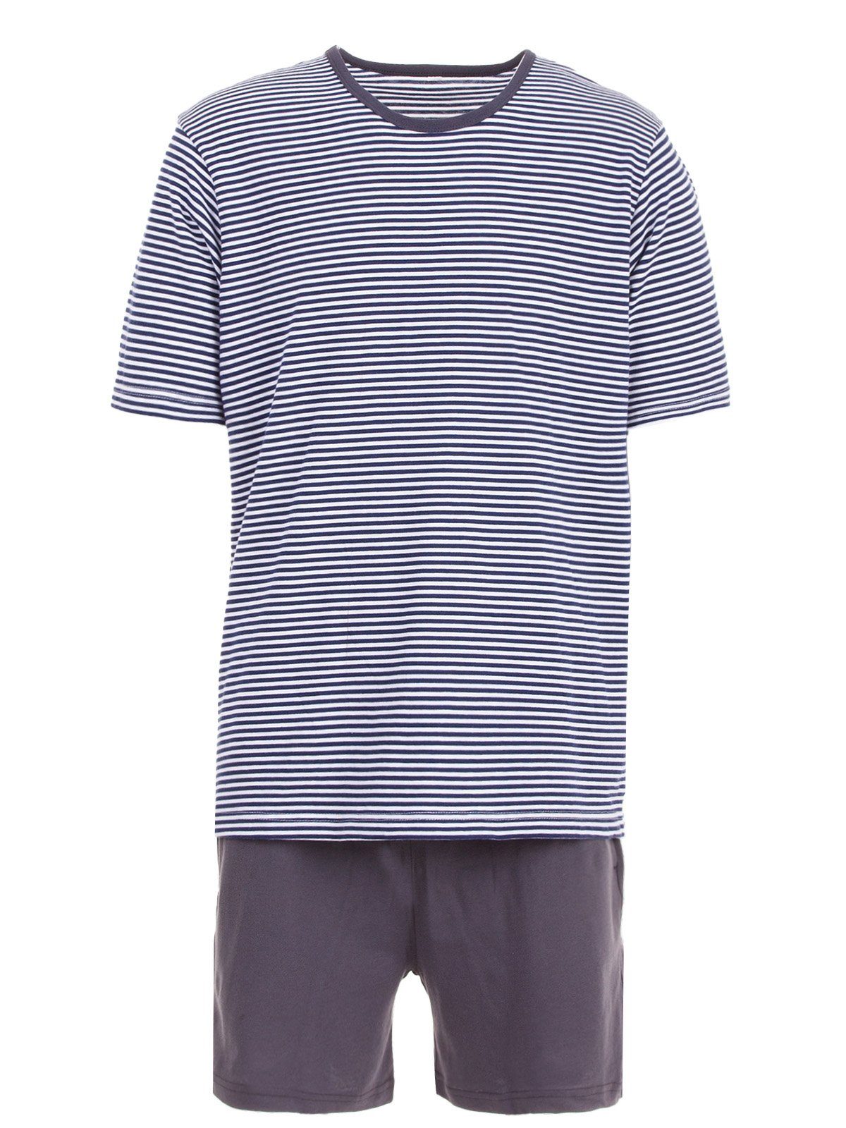 Henry Terre Schlafanzug Pyjama Set Shorty - Gestreift navy