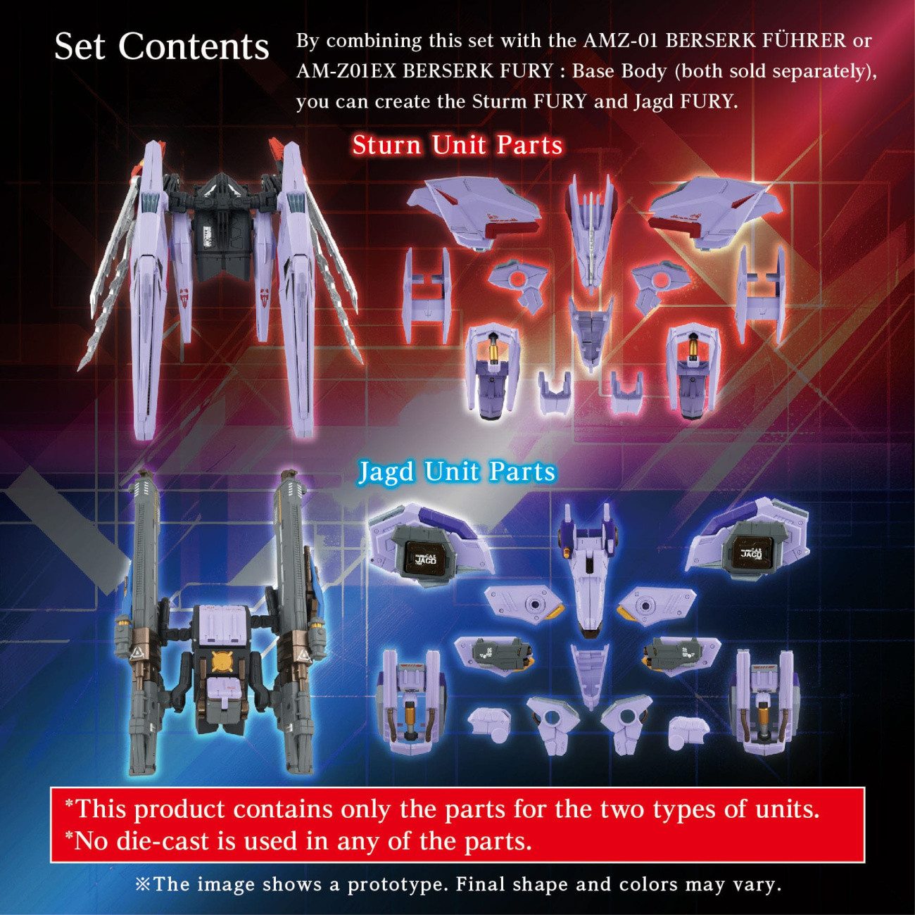 Takara Tomy Modellbausatz Zoids Model Kit Zubehör-Set AM-Z01CP Berserk Fury Sturm & Jagd Unit
