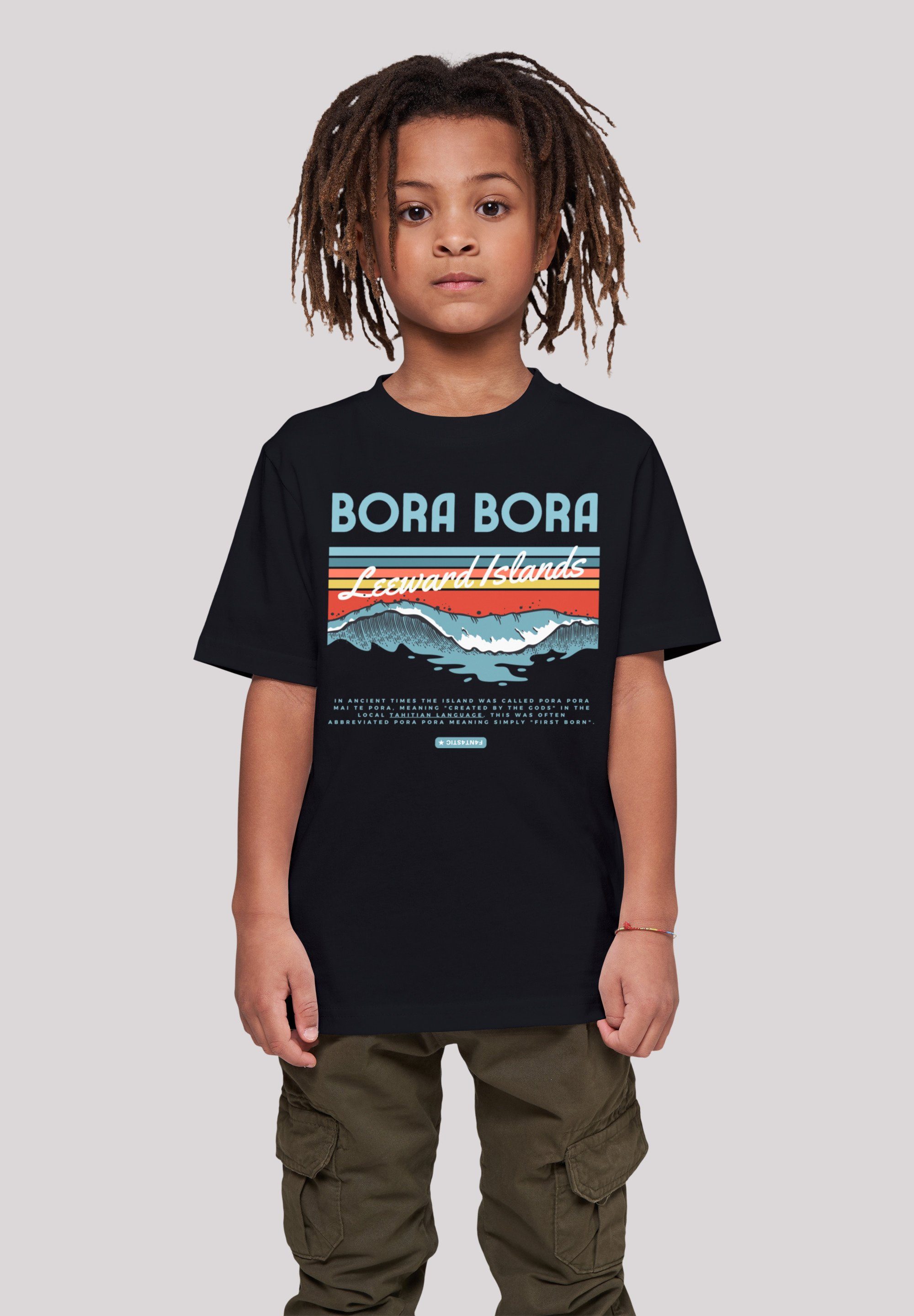groß Island Bora T-Shirt Bora Leewards Größe F4NT4STIC Model 145/152 und 145 Print, cm trägt ist Das