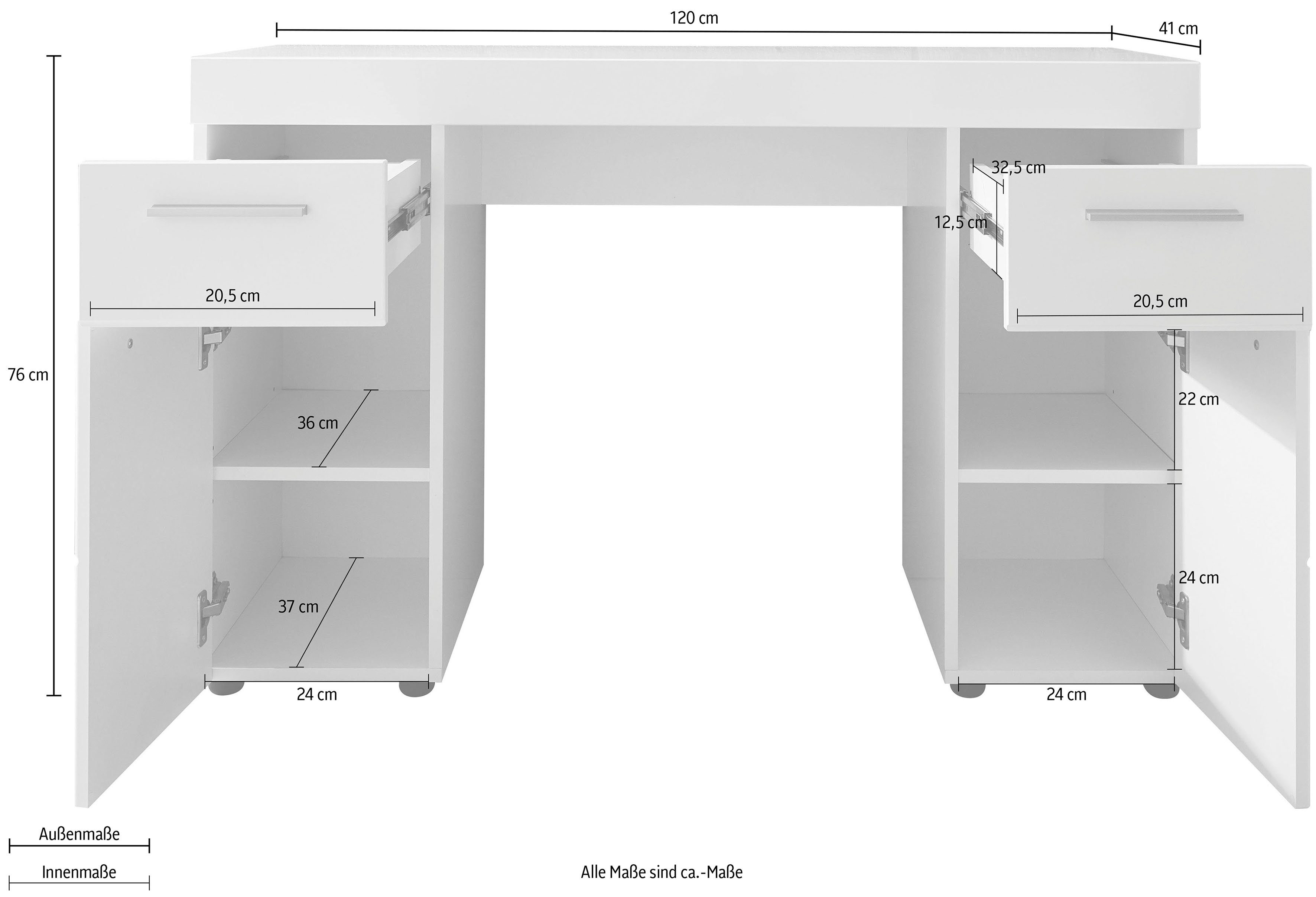 INOSIGN Schreibtisch Avena, variabel auch als Schminktisch dem Spiegel einsetzbar mit 88435001