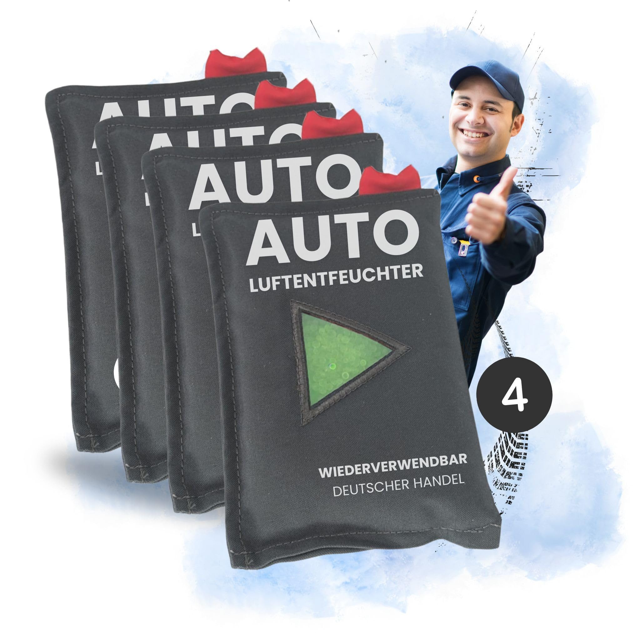 TronicXL Auto-Entfeuchter 4 Auto Luftentfeuchter Zubehör für PKW Wohnmobil Wohnwagen Entfeuchter, für PKW, LKW, Auto, Cockpit, Camping, zelt, wiederverwendbar