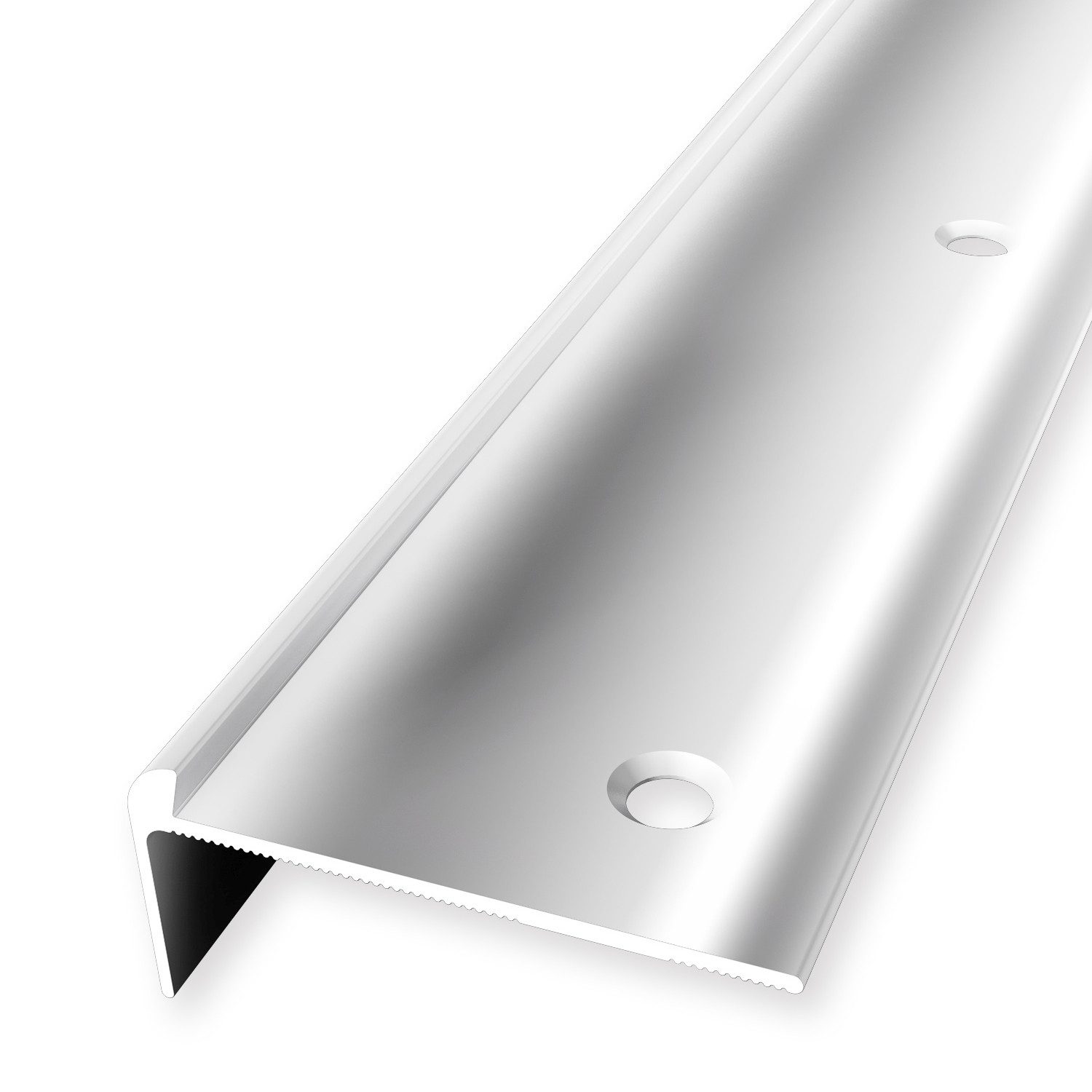 Küberit Treppenkantenprofil 20 x 48 x 2500 mm Winkelprofil Alu poliert Gebohrt Aluminium