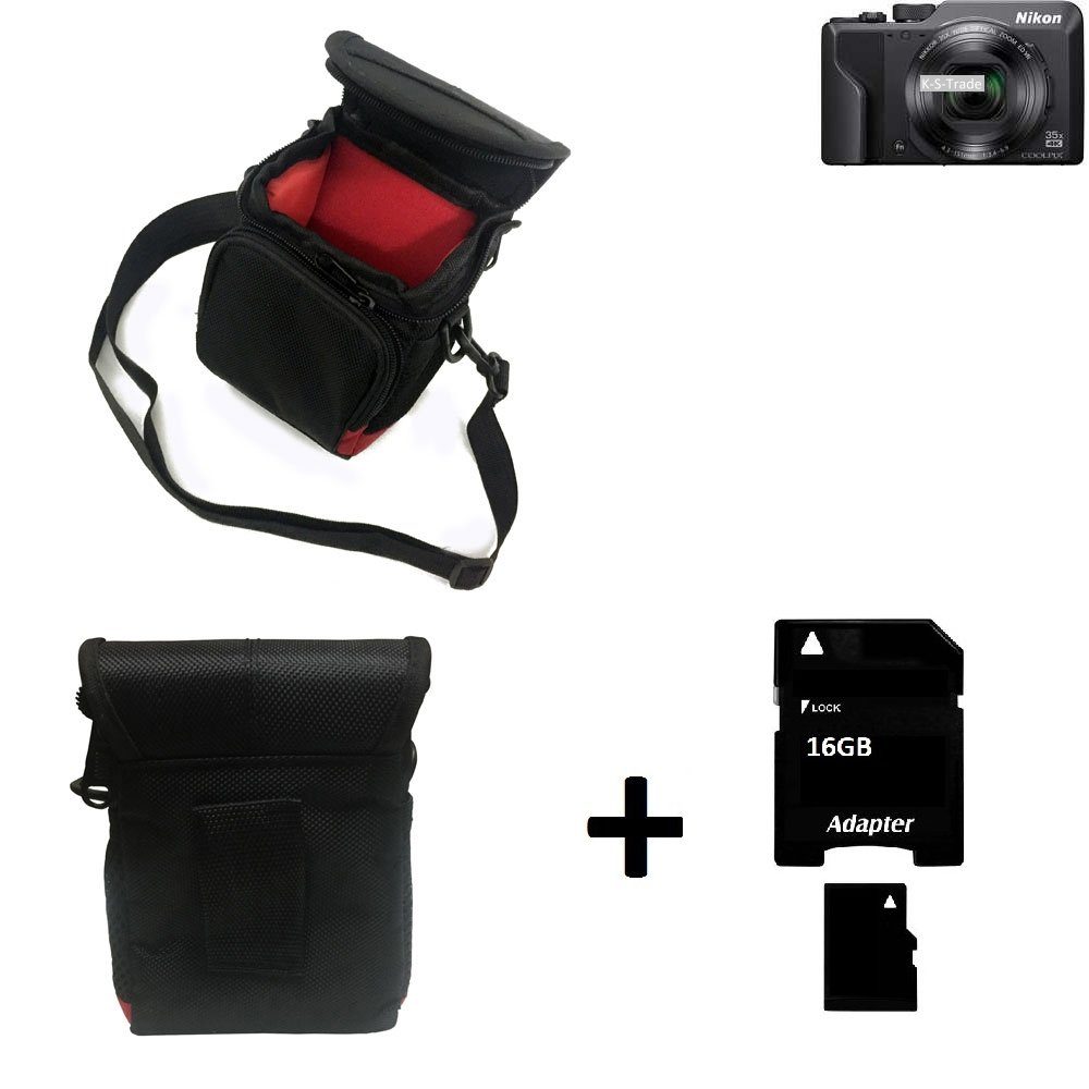 K-S-Trade Kameratasche für Nikon Coolpix A1000, Kameratasche Fototasche Umhängetasche Schutz Hülle mit Zusatzfach