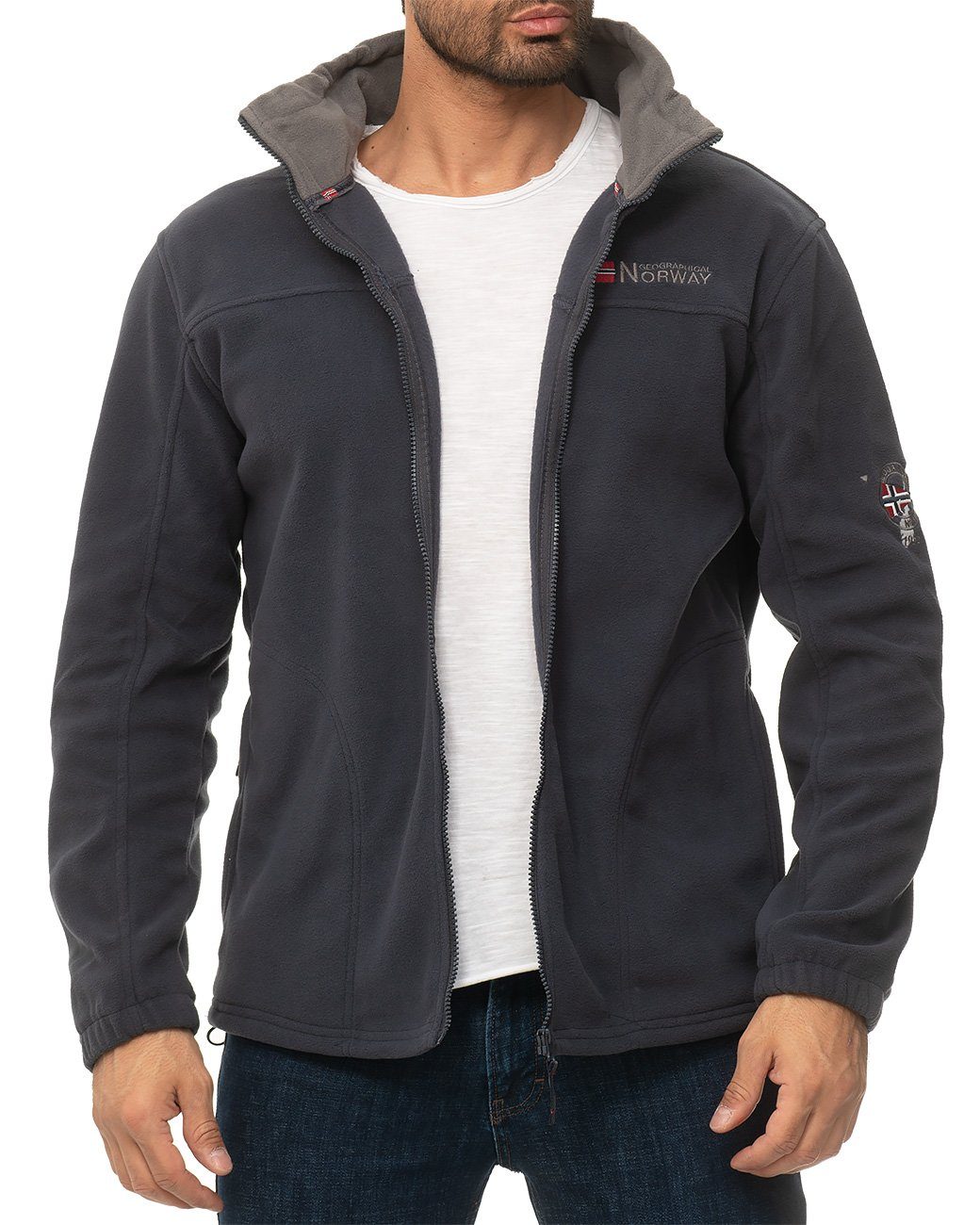 Geographical Norway Fleecejacke Trekking Outdoor Jacke batamazonie mit eingelassener Kapuze