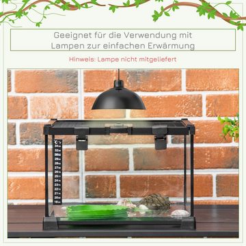 PawHut Terrarium Reptile Fütterungsbox Glasterrarium, mit Thermometer