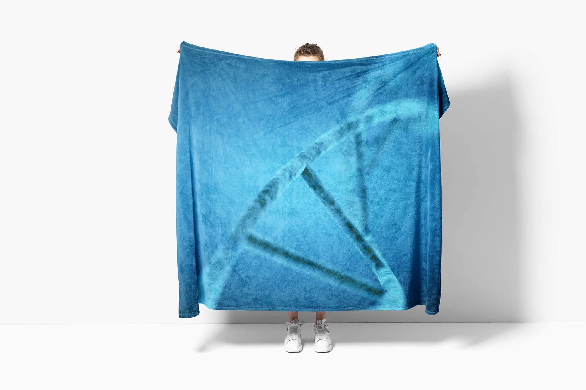 Makro DNA Sinus Art Fotomotiv Handtücher (1-St), mit Blau Kuscheldecke Handtuch Strandhandtuch Saunatuch Handtuch Baumwolle-Polyester-Mix Kunst,