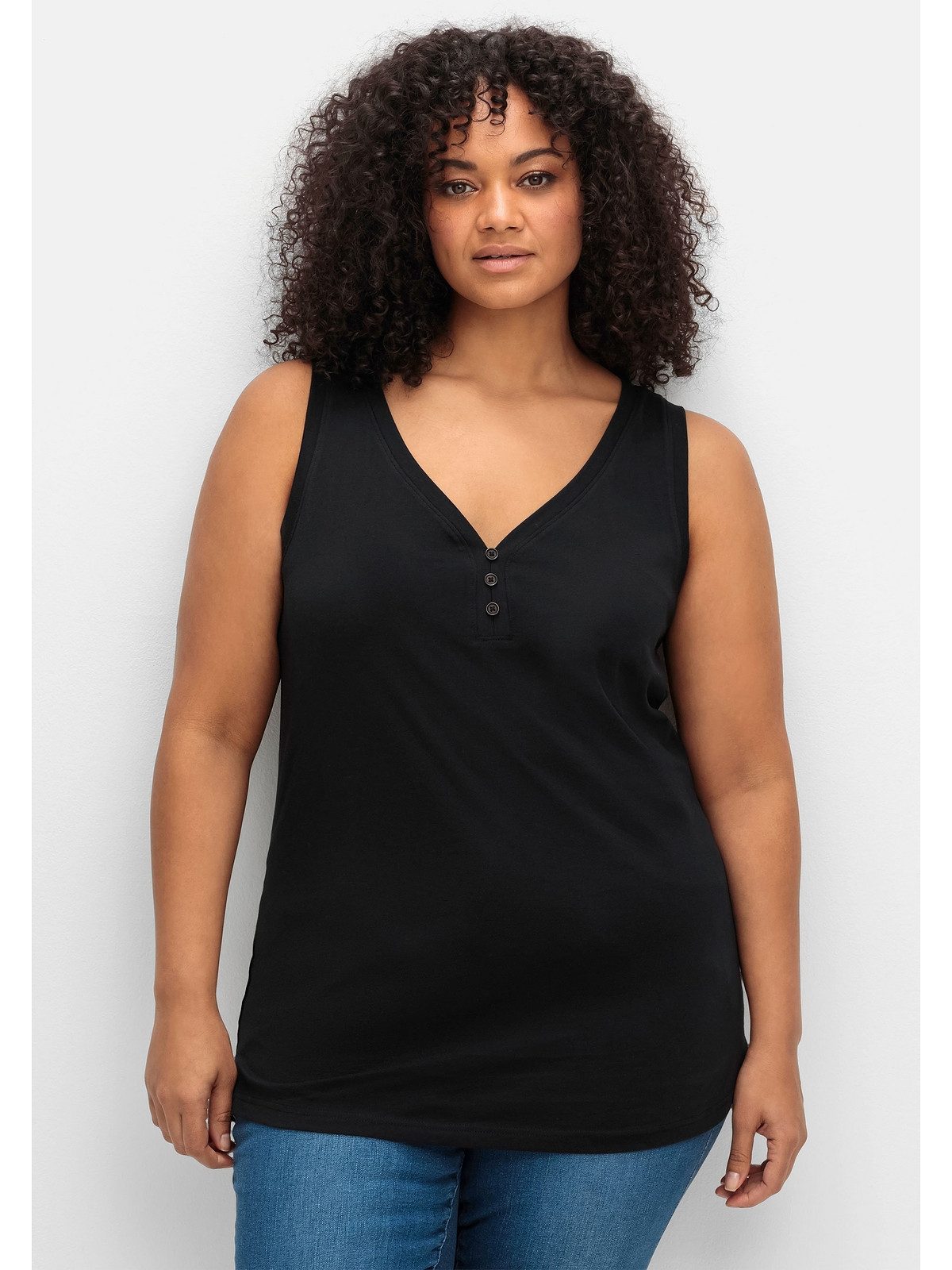 Sheego Tanktop Große Größen mit V-Ausschnitt günstig online kaufen