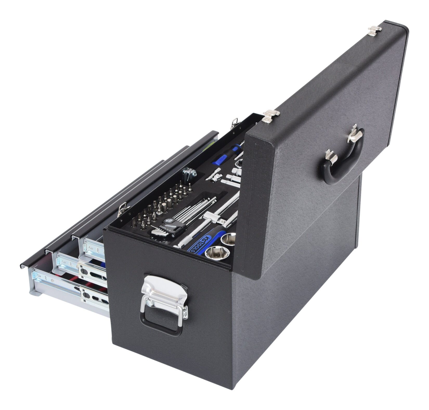 KS Tools Werkzeugkoffer CHROMEplus (99 St), 1/4"+1/2" UniversalSatz, 99-teilig