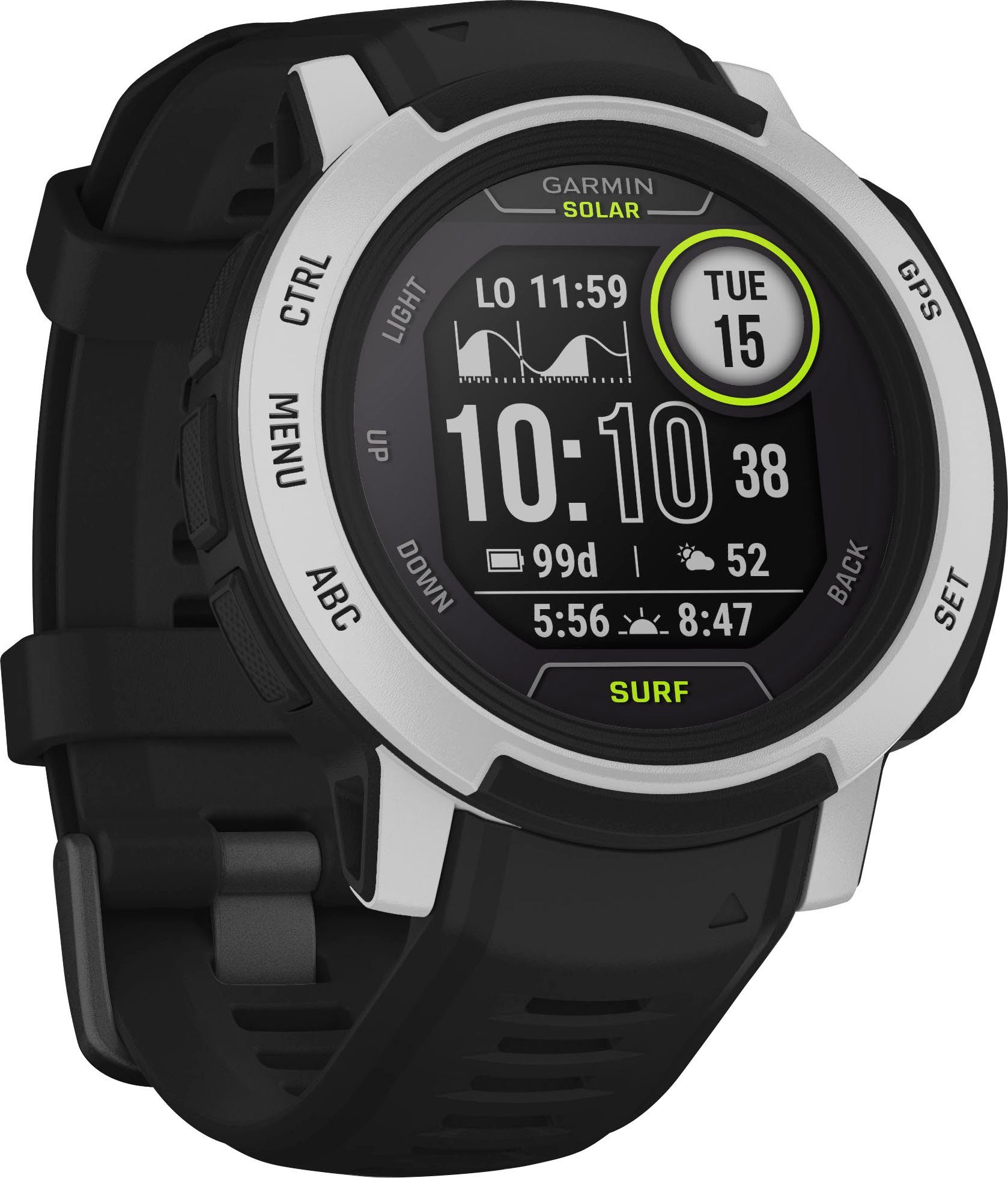 MIP 2,3 SURF in Smartwatch (2,3 mit cm Gehäuse Garmin Pixel) Garmin), (Memory transflektives Polymer cm/0,9 EDITION 2 0,9\
