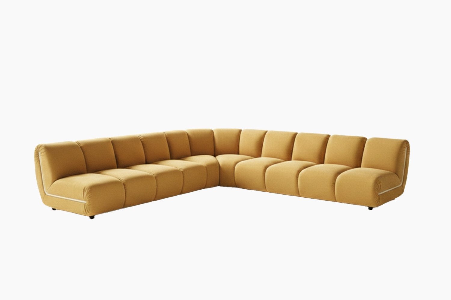 KAWOLA 3,5-Sitzer LAYLA – Modulares Sofa 5-tlg. – Ecksofa Samt – wandelbare Couch, Flexibel kombinierbar, bequemer Velvet-Bezug, hoher Sitzkomfort