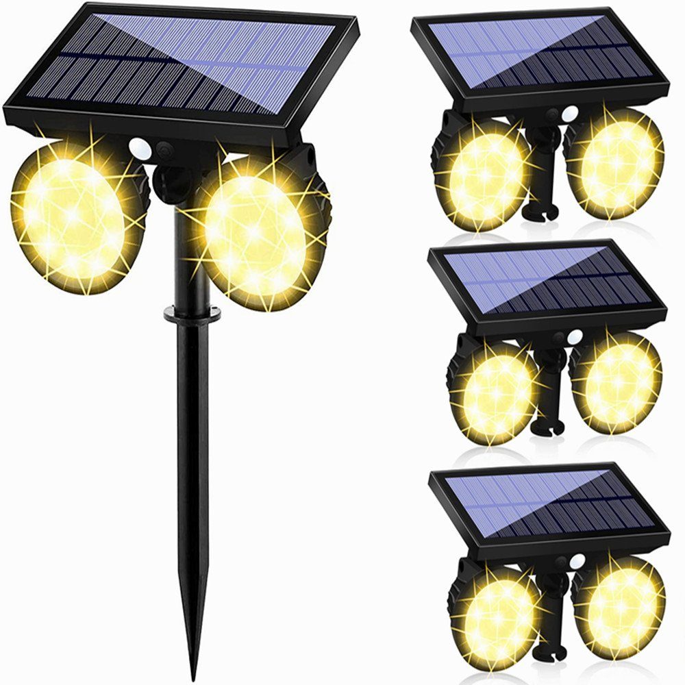 LED Solarleuchte Wandleuchte Gartenlampe mit Bewegungsmelder Außen Solarstrahler 