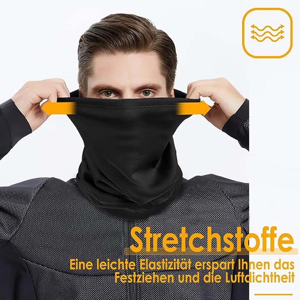Loopschal Schal Schwarz Winter Multifunktionstuch Neckwarmer Fleece Winddicht GelldG