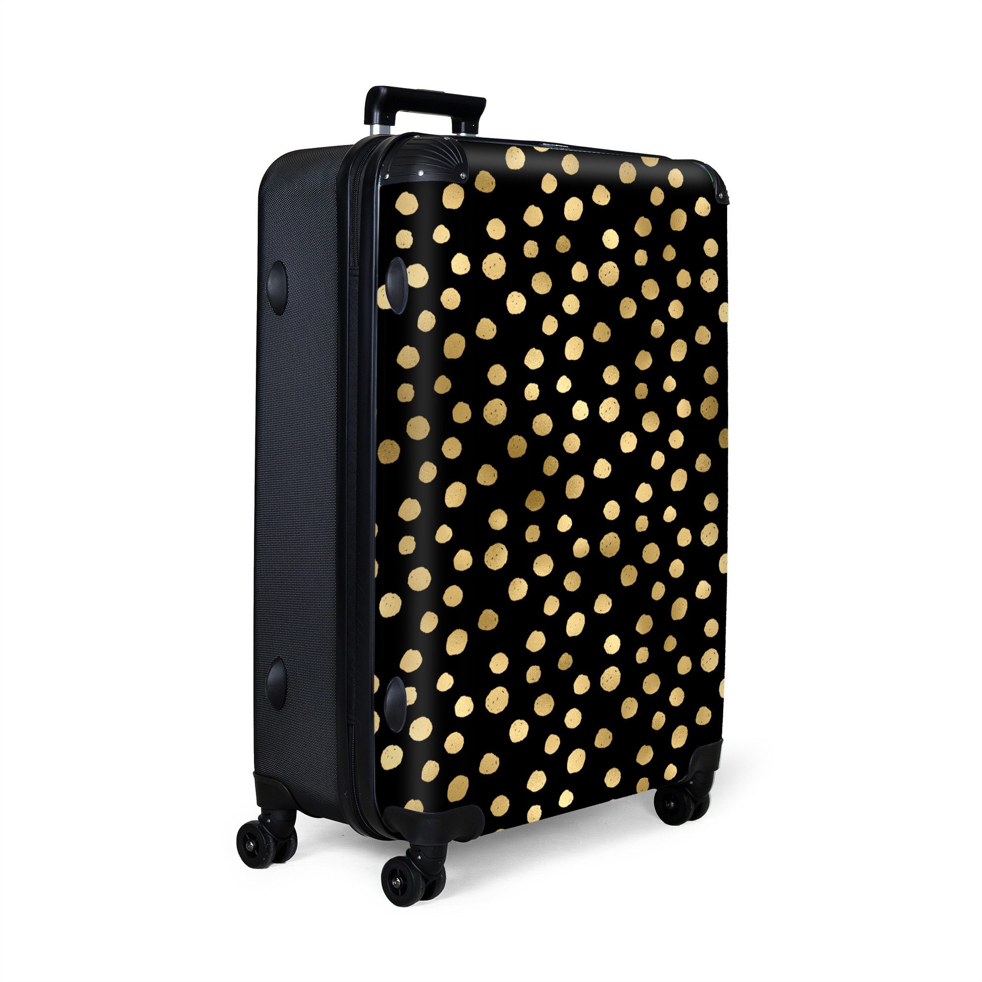 NoBoringSuitcases.com© Hartschalen-Trolley Gold - Tupfen - günstig online kaufen