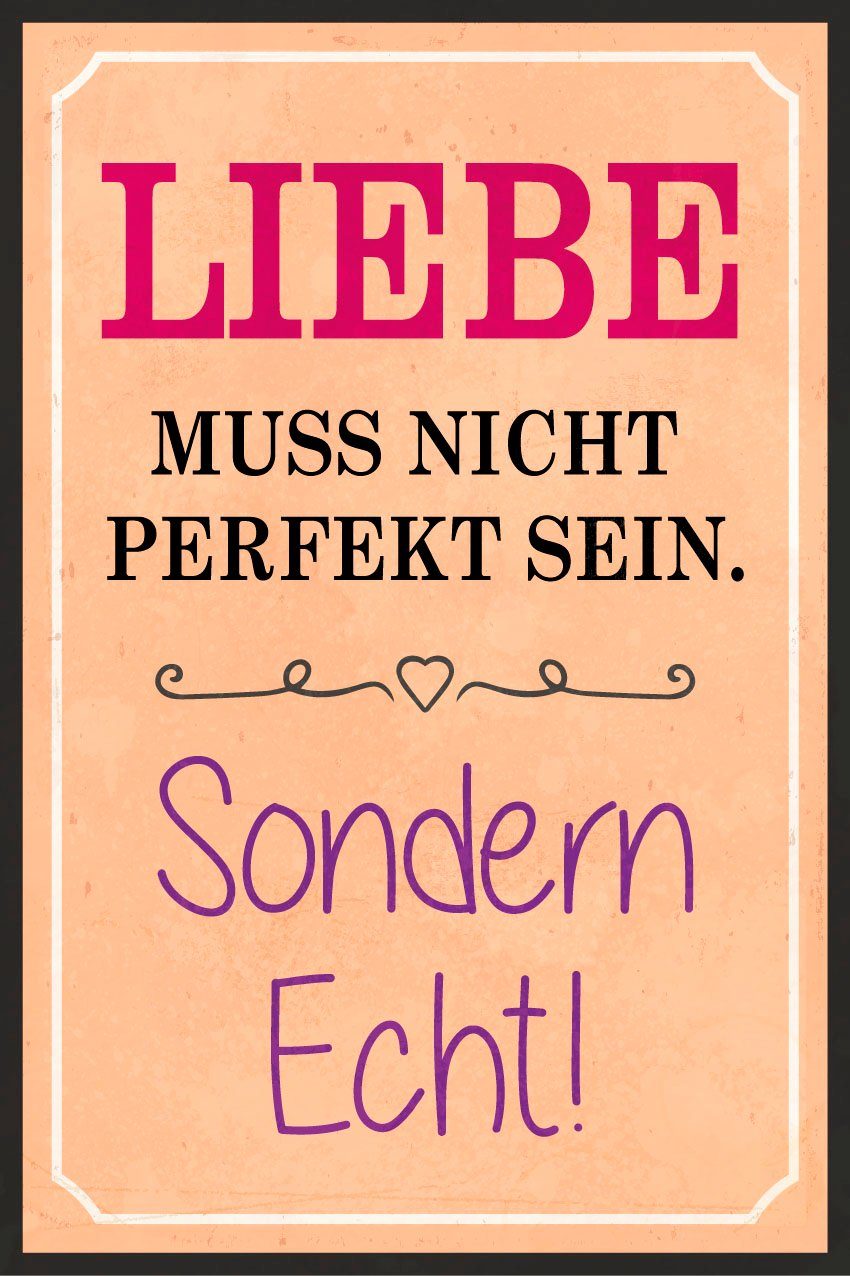 queence Metallbild Liebe, Schriftzug, Schriftzüge (1 St), Stahlschilder