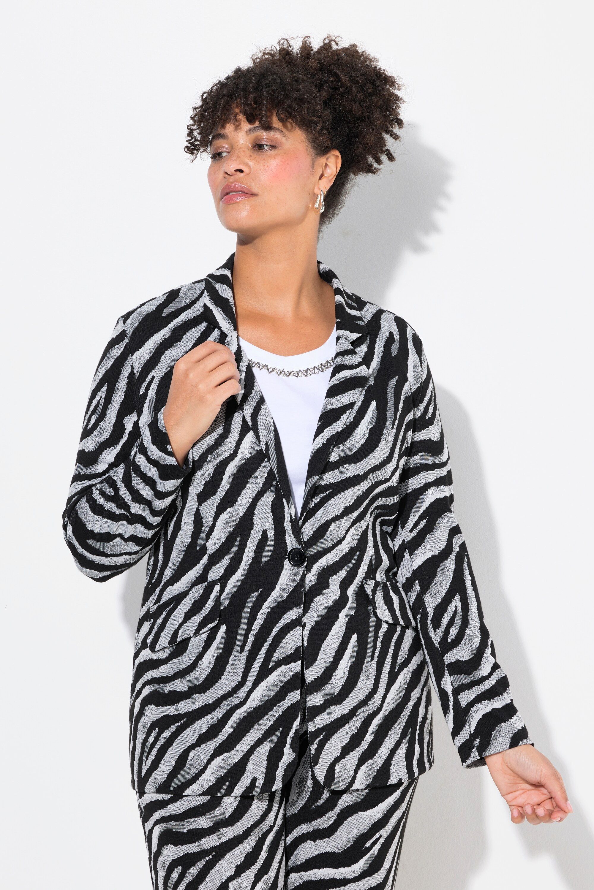 MIAMODA Blusenblazer Blazer schmale Form Zebramuster günstig online kaufen