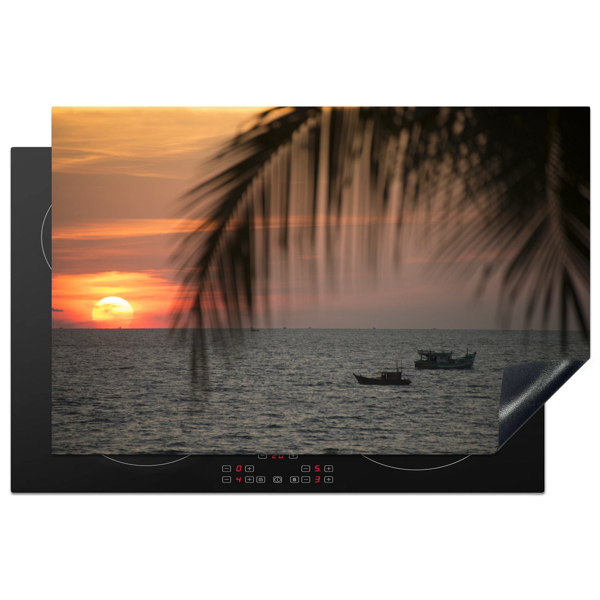 MuchoWow Herdblende-/Abdeckplatte Ein Sonnenuntergang auf der Insel Phu Quoc in Vietnam, Vinyl, (1 tlg), 81x52 cm, Induktionskochfeld Schutz für die küche, Ceranfeldabdeckung