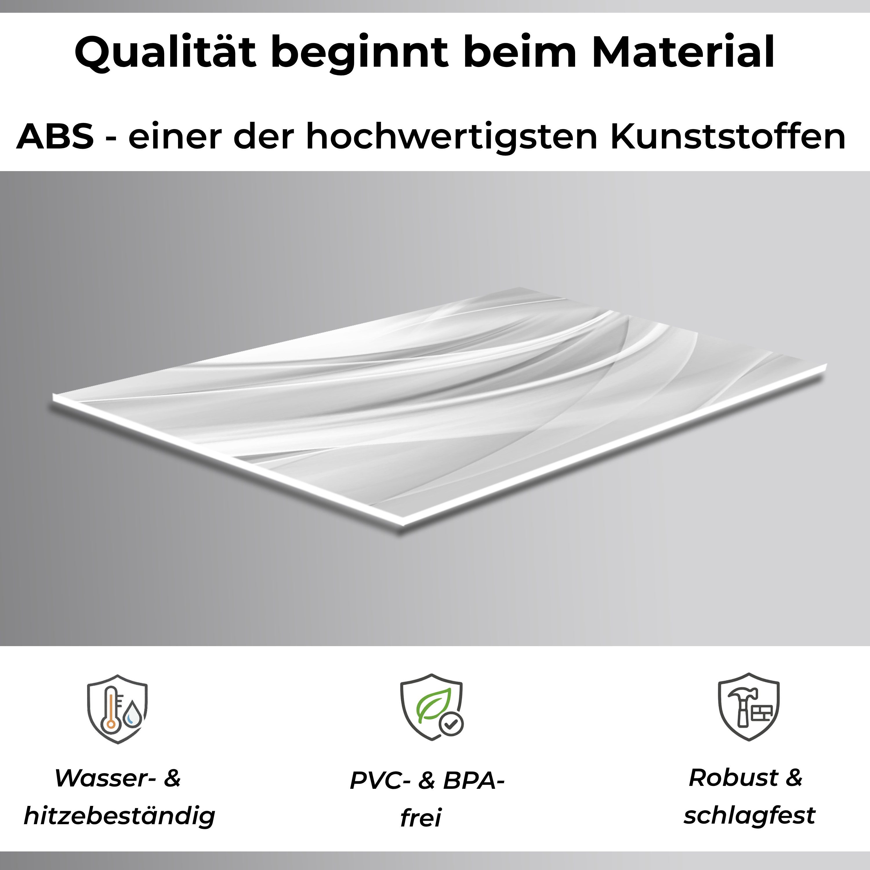 Rodnik Küchenrückwand Silver Waves, monolithische ABS-Platte mit Direktdruck, formstabil und langlebig