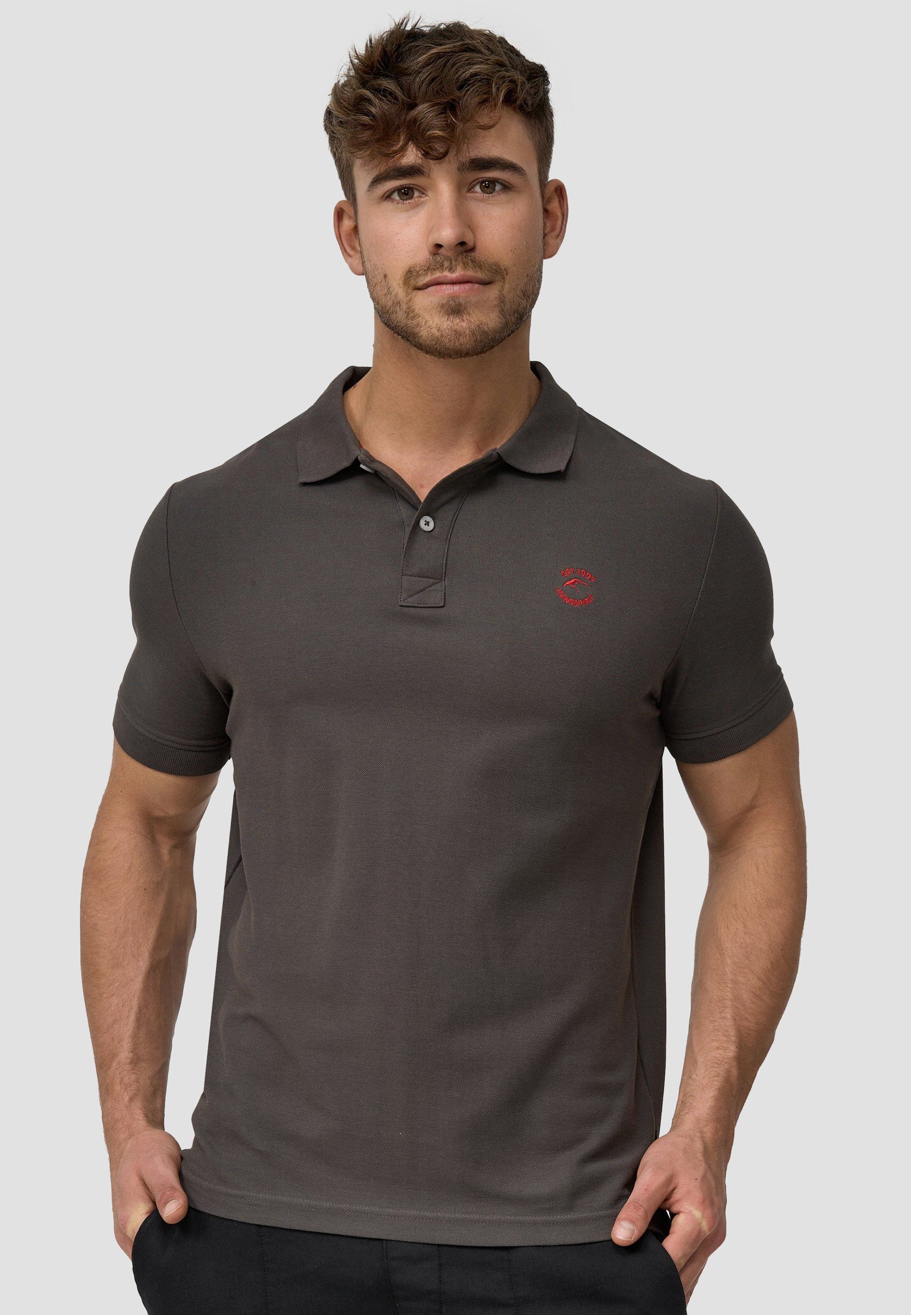 INDICODE Poloshirt Herren Wadim Polo Shirt Herrenshirt mit feiner Logo-Stickerei auf der Brust