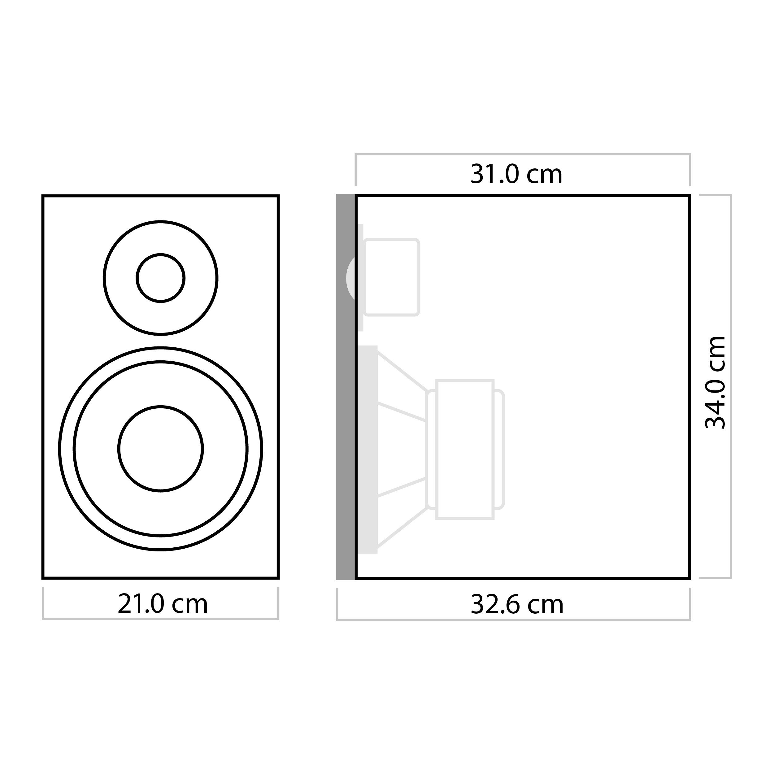 Nubert nuBoxx B-40 Regal-Lautsprecher (Passiver Kompakt-Lautsprecher, 2-Wege, 160 W Dauerbelastbarkeit)