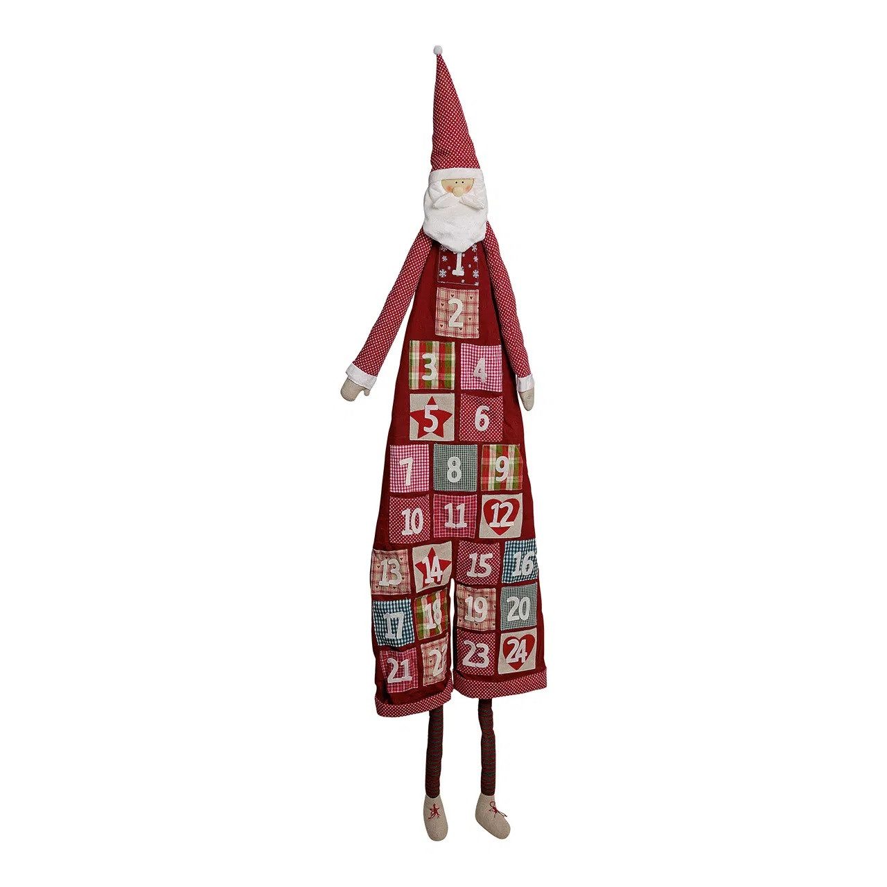 Interdesign24 befüllbarer Adventskalender Nikolaus, Textil 180 cm Bunt