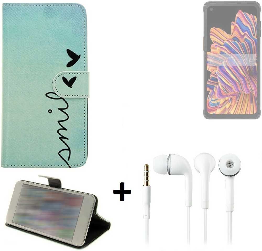 K-S-Trade Handyhülle für Samsung Galaxy XCover Pro, Schutz Hülle Handy Hülle 360° Wallet Case Schutz Hülle
