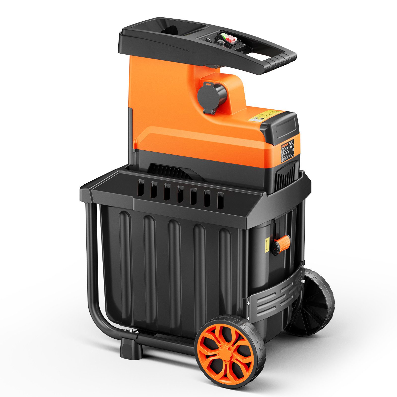 DOVAMAN Leisehäcksler 4,5 cm max. Astdurchmesser, 2800 W, 60L Box, Bürstenloser Motor