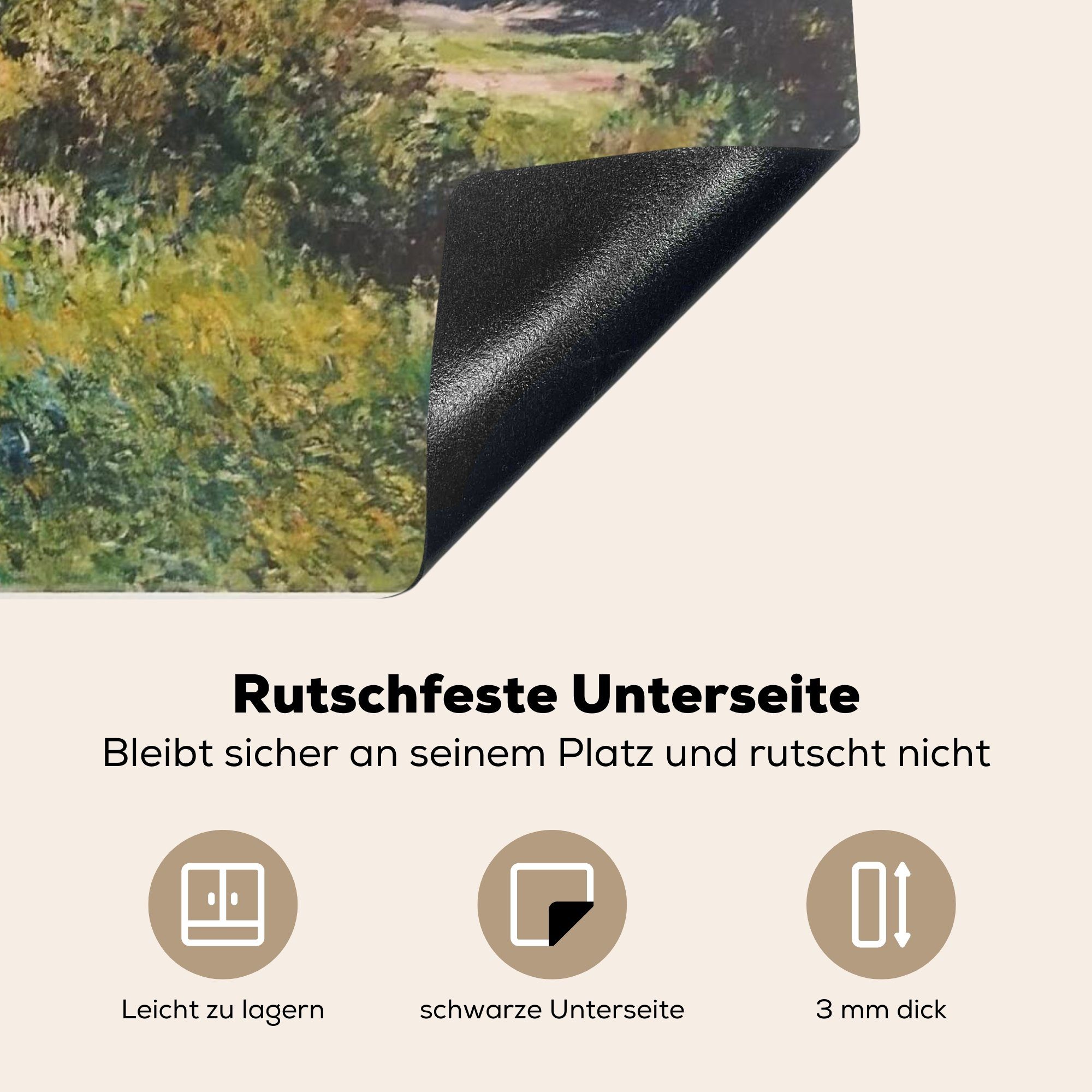MuchoWow Mobile Ceranfeldabdeckung nutzbar, Arbeitsfläche Landschaft Gustave (1 cm, tlg), - Argenteuil Vinyl, von Herdblende-/Abdeckplatte 60x52 Caillebotte Gemälde,