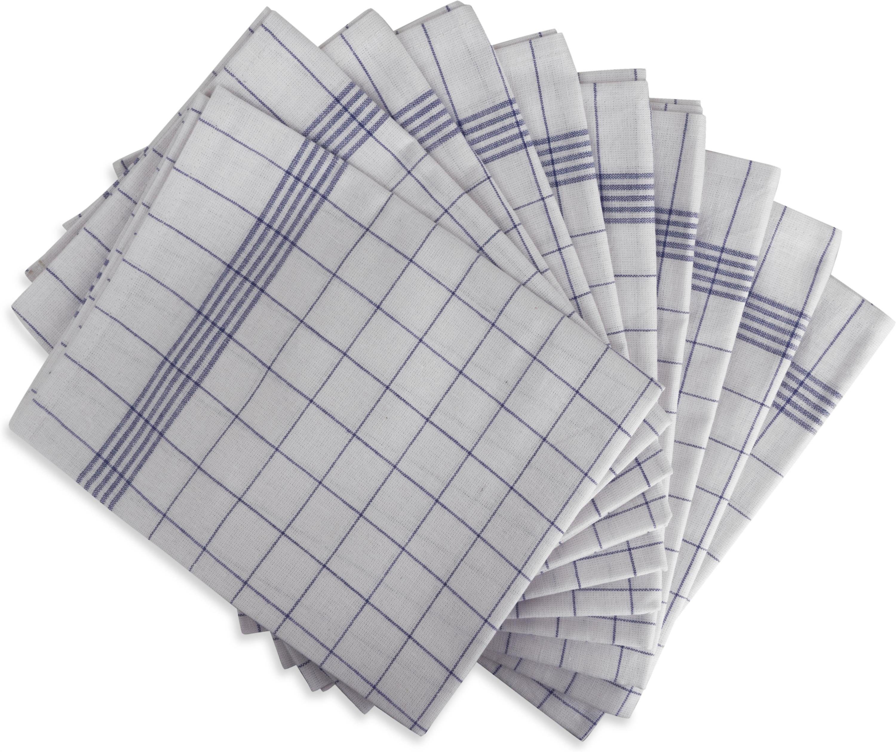 Geschirrtuch 100 Aspero (10er Küchentücher Geschirrtücher Baumwolle, Weiß/Blau Geschirrhandtücher Pack), aus