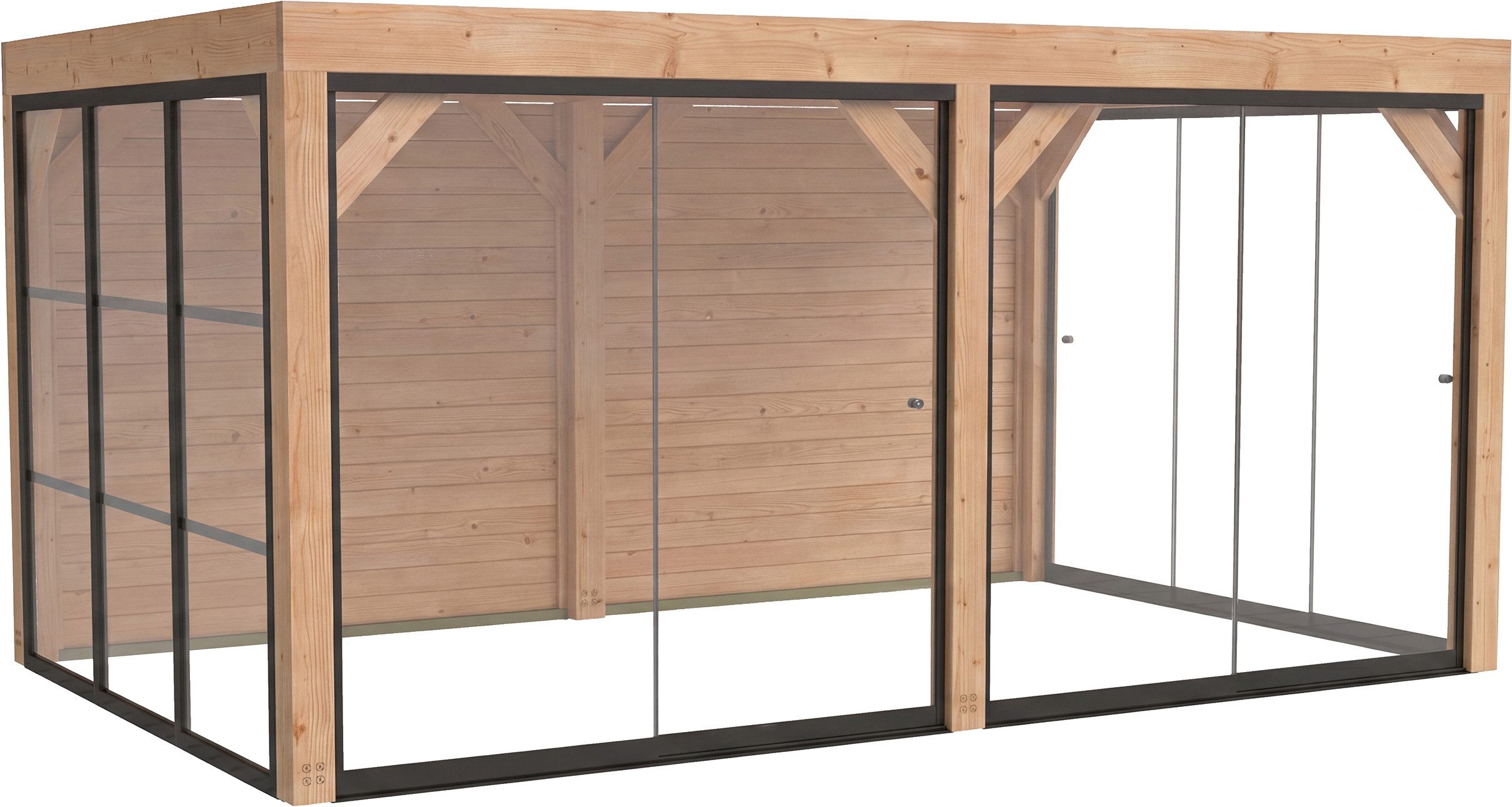 weka Holzpavillon Lumley Lauben-Set Gr. 3.3, mit 3 Seitenteilen, BxTxH: 307x499x245 cm