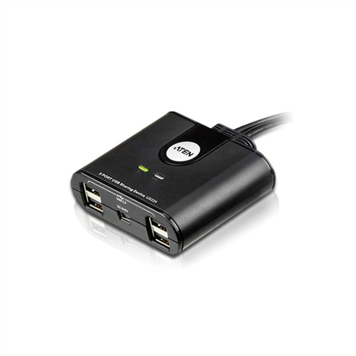 Aten US224 USB 2.0-Peripheriegeräte-Switch mit 2 Ports Computer-Adapter