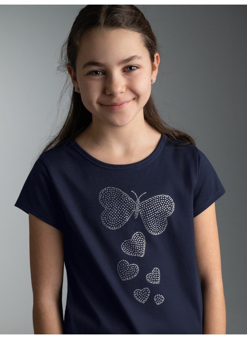 Trigema T-Shirt TRIGEMA T Shirt mit Strass Motiv "Schmetterling" (1-tlg)