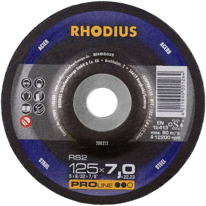 Rhodius Schruppscheibe Rhodius 200274 RS2 Schruppscheibe gekröpft Durchmesser 230 mm Bohrungs Ø 230.00 mm