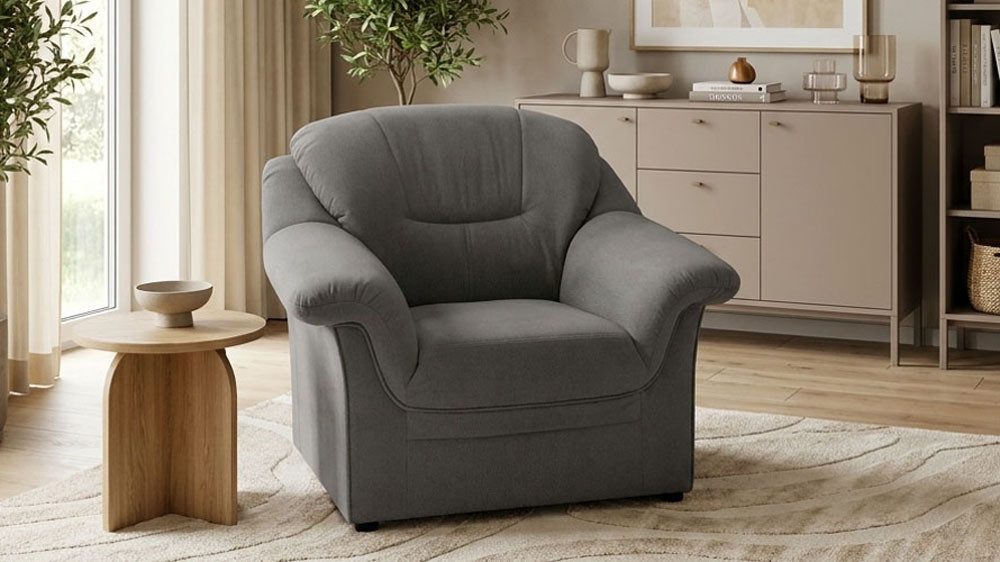 OTTO home Sessel Nyborrg Sitzbreite 48 cm, mittelfester Sitzkomfort, aus pflegeleichtem, weichem Luxus-Microfaser