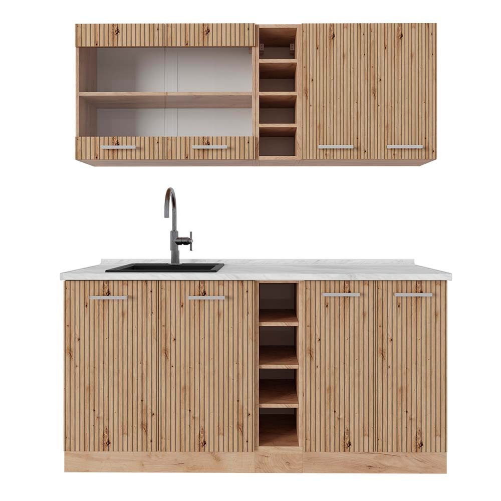 Vicco Küchenzeile R-Line, Artisan-Eiche/Goldkraft Eiche, 160 günstig online kaufen