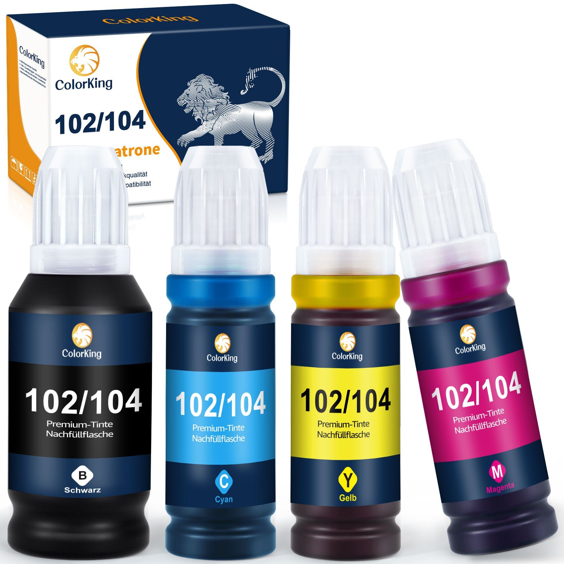 4er Refill für EPSON 104 102 Ecotank Nachfülltinte