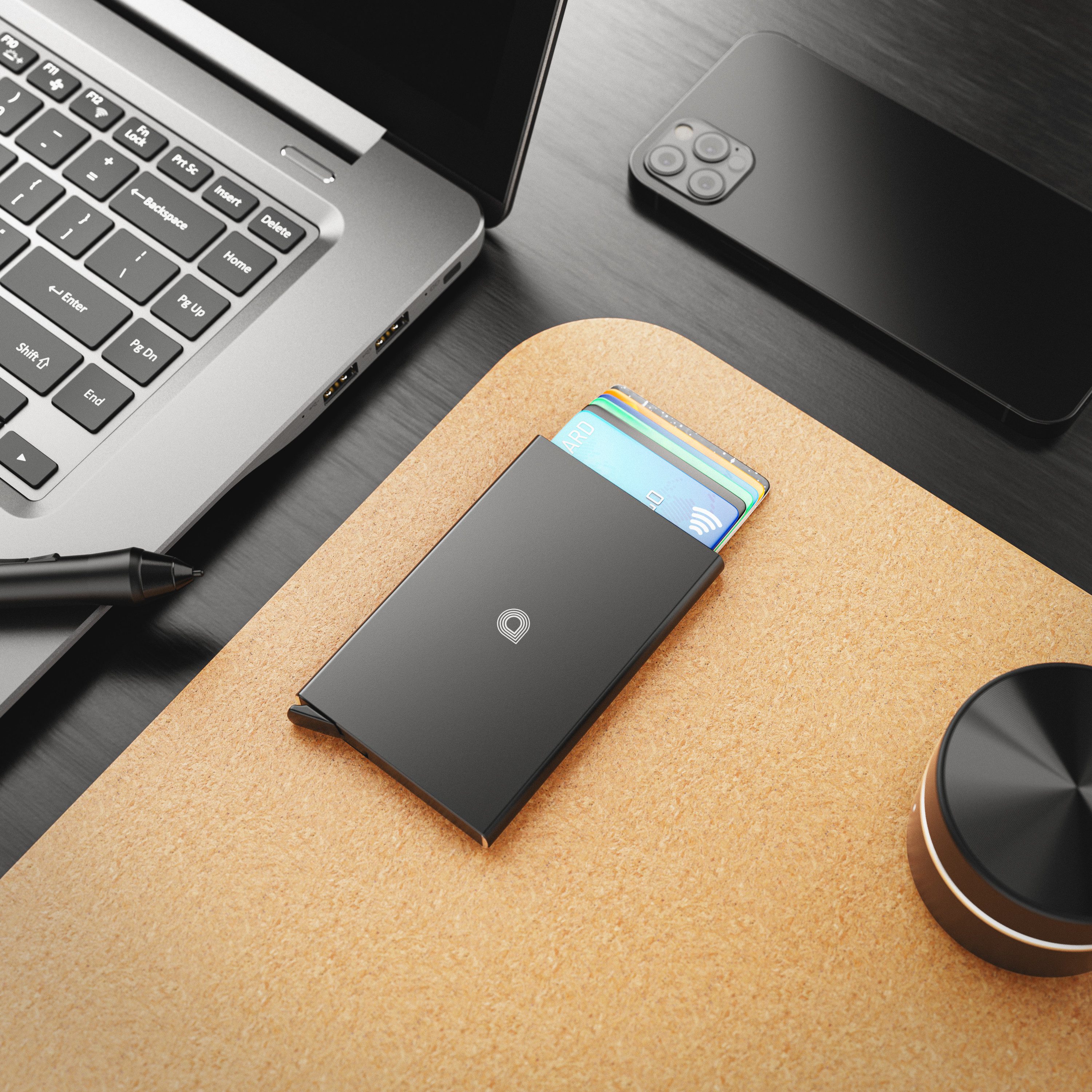 Aplic Kartenetui Kartentresor aus Aluminium, kompakt und stabil, sichere Aufbewahrung, Karten Schutzhülle aus Alu für 6 Karten NFC / RFID Abschirmung Blocker