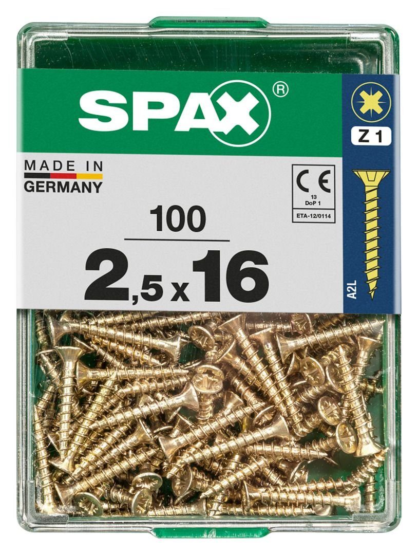 SPAX Holzbauschraube Spax Universalschrauben 2.5 x 16 mm PZ 1 - 100