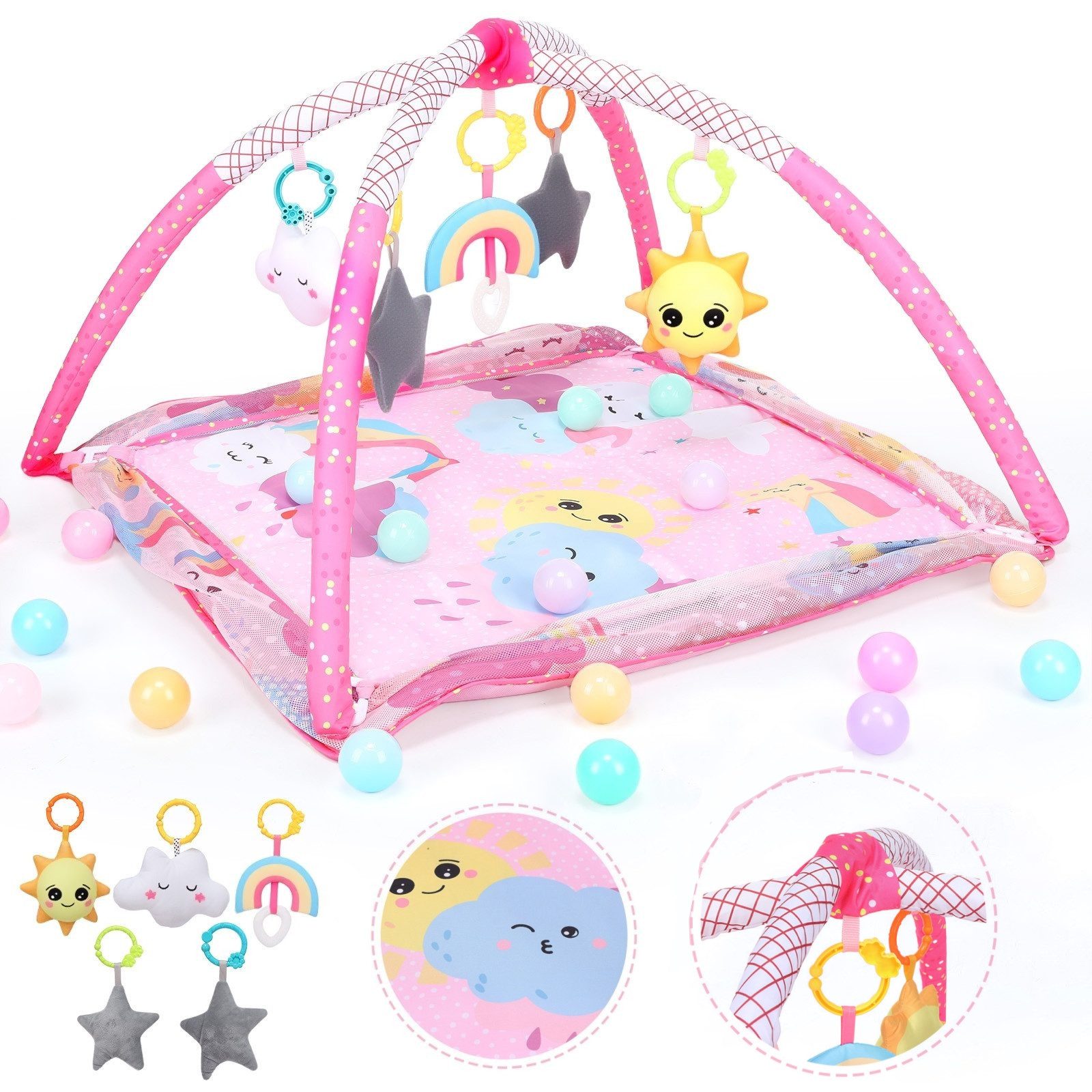 oyajia Spielbogen Baby Spielmatte Zaun Fitness Krabbeldecke Spielecke 75x75 günstig online kaufen