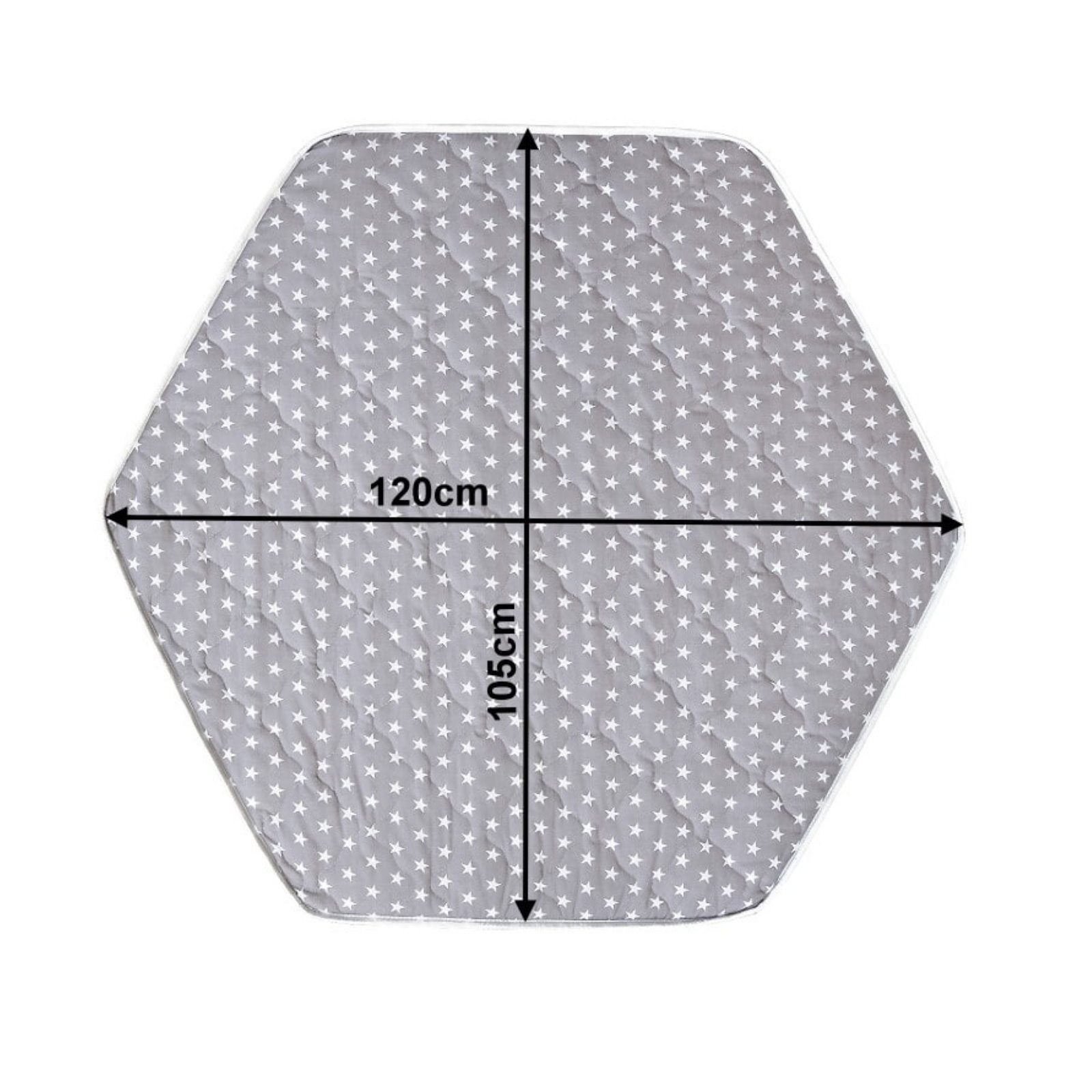 Laufgitter-Matratze 6-Eckige Laufgittermatratze Grey Stars, Baby-Delux, günstig online kaufen