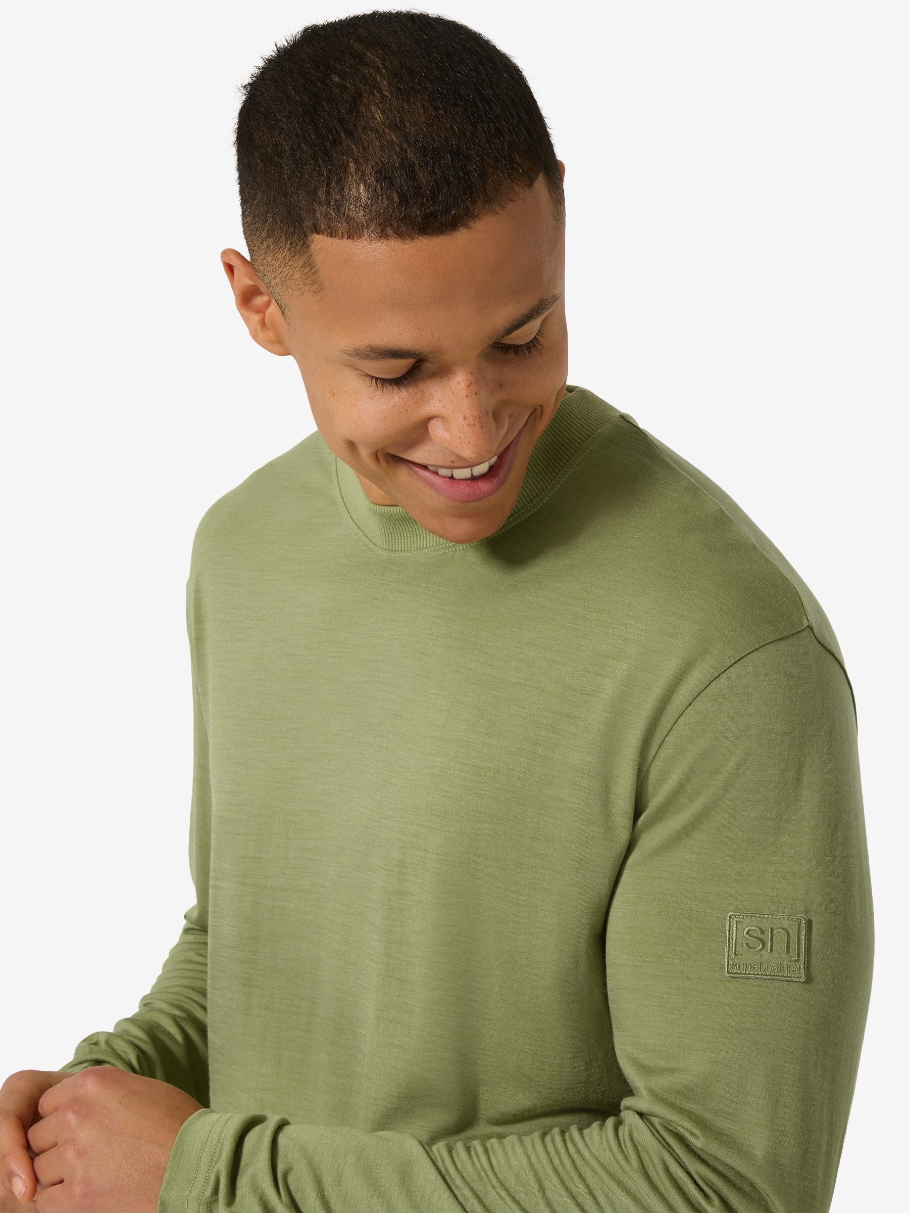 SUPER.NATURAL Langarmshirt für Herren, nachhaltig, Merino modern, atmungsaktiv