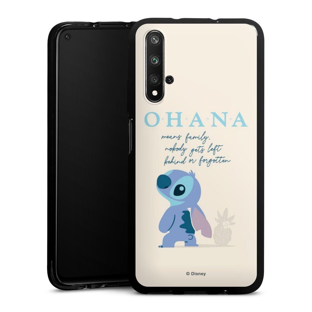 DeinDesign Handyhülle Lilo & Stitch Offizielles Lizenzprodukt Disney Ohana Stitch, Huawei Nova 5T Silikon Hülle Bumper Case Handy Schutzhülle