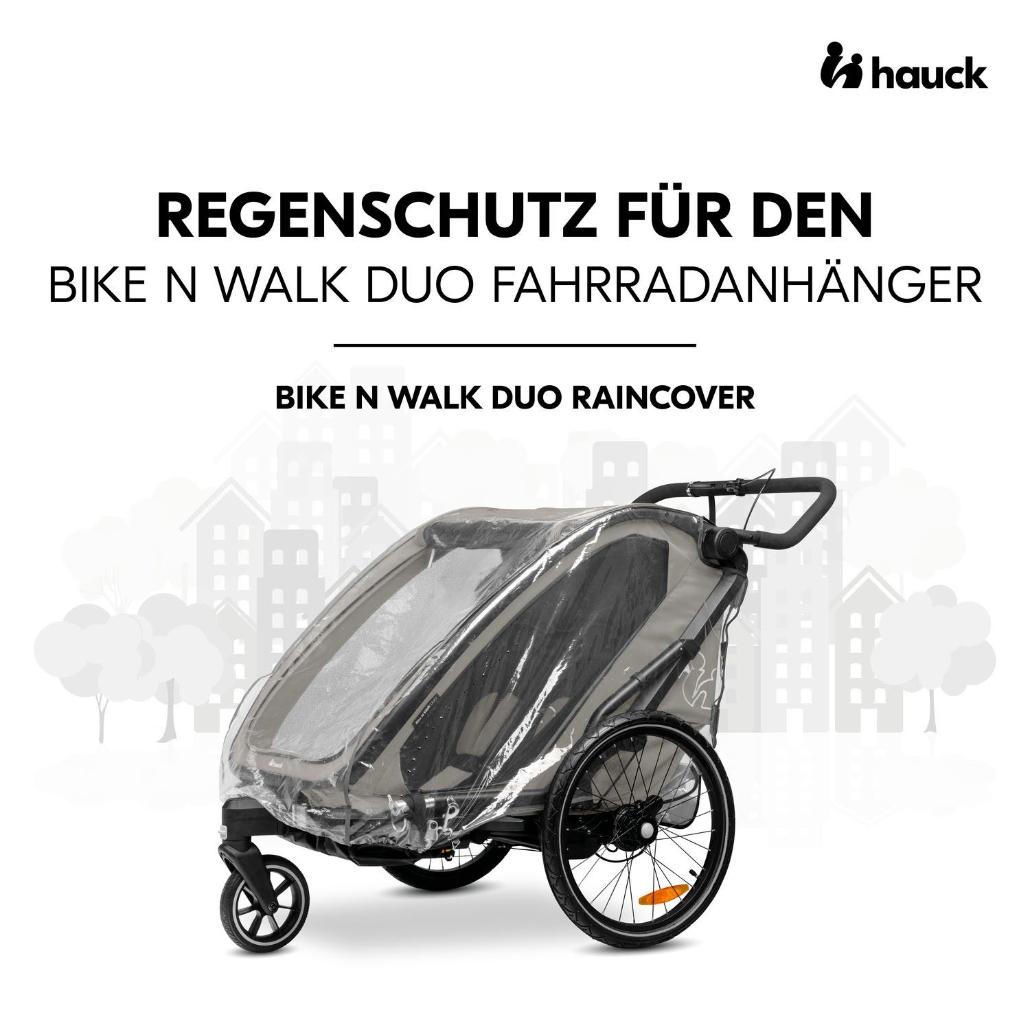 Hauck Regenverdeck Bike N Walk Duo Raincover, für Bike N Walk Fahrradanhänger