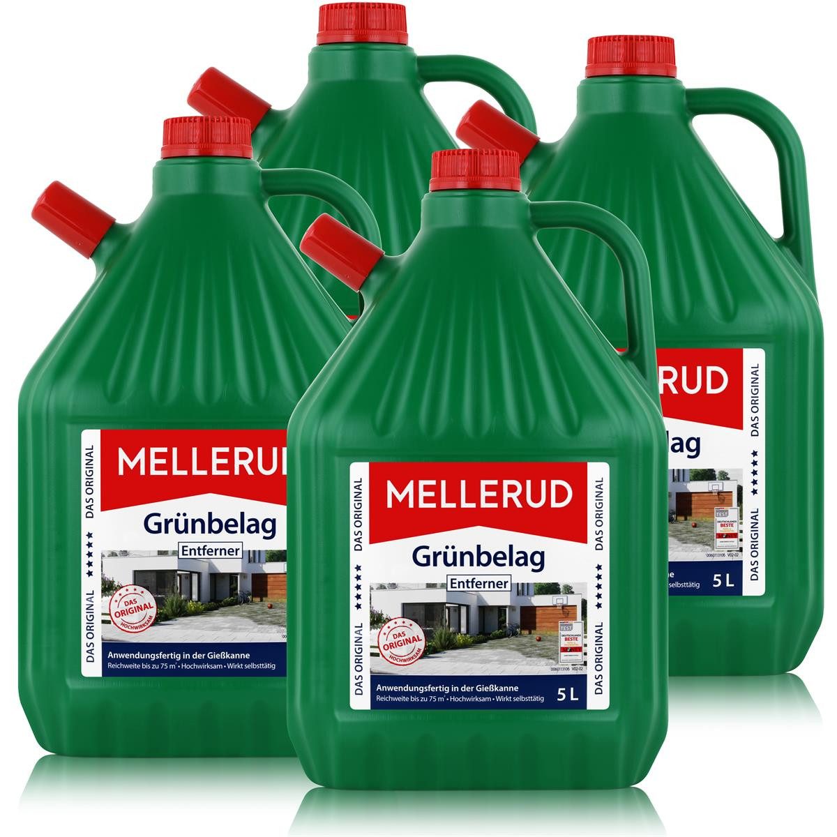 Mellerud Grünbelag Entferner 5L anwendungsfertig in der Gießkanne (4er Spezialwaschmittel