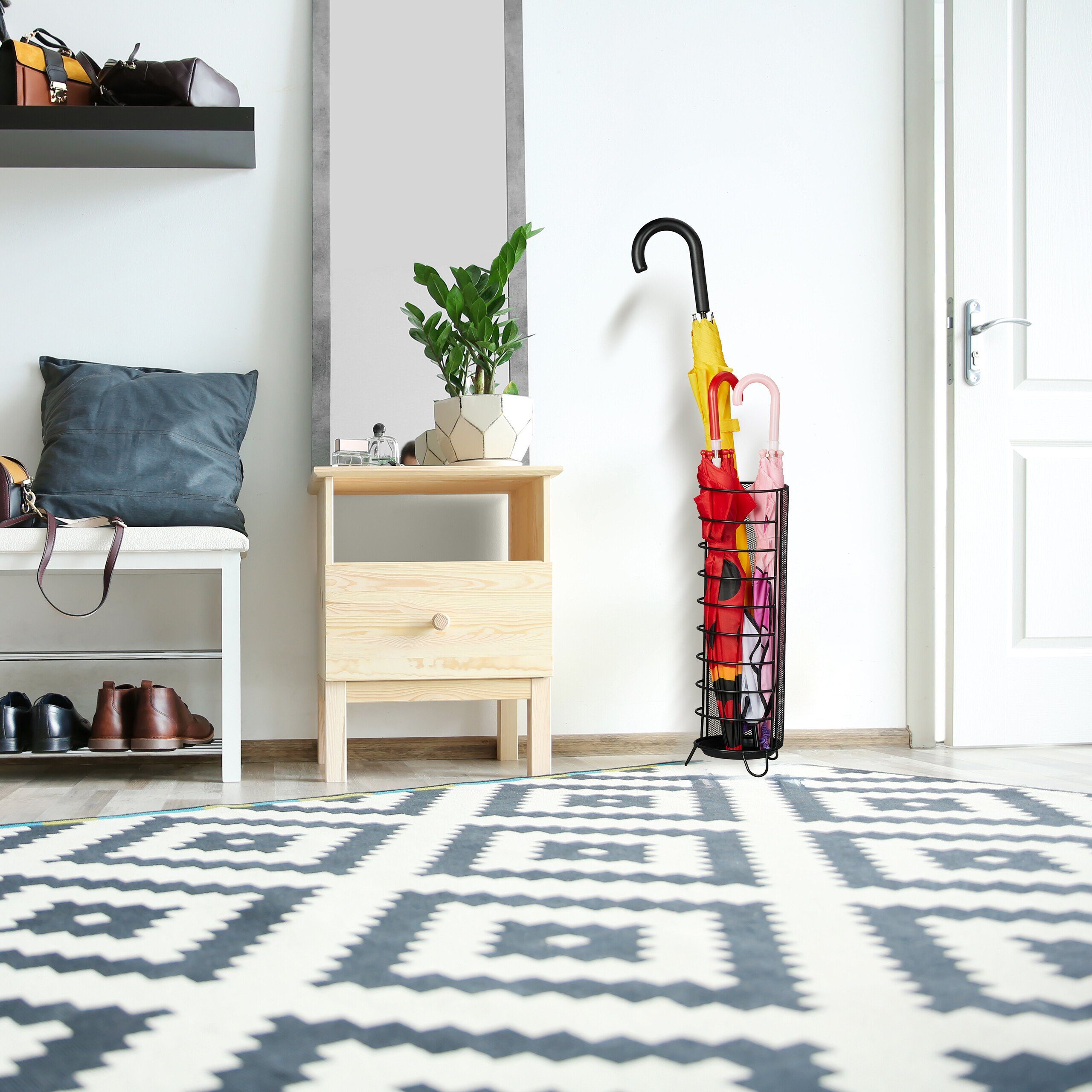 relaxdays Schirmständer Regenschirmständer aus Metall, schwarz günstig online kaufen