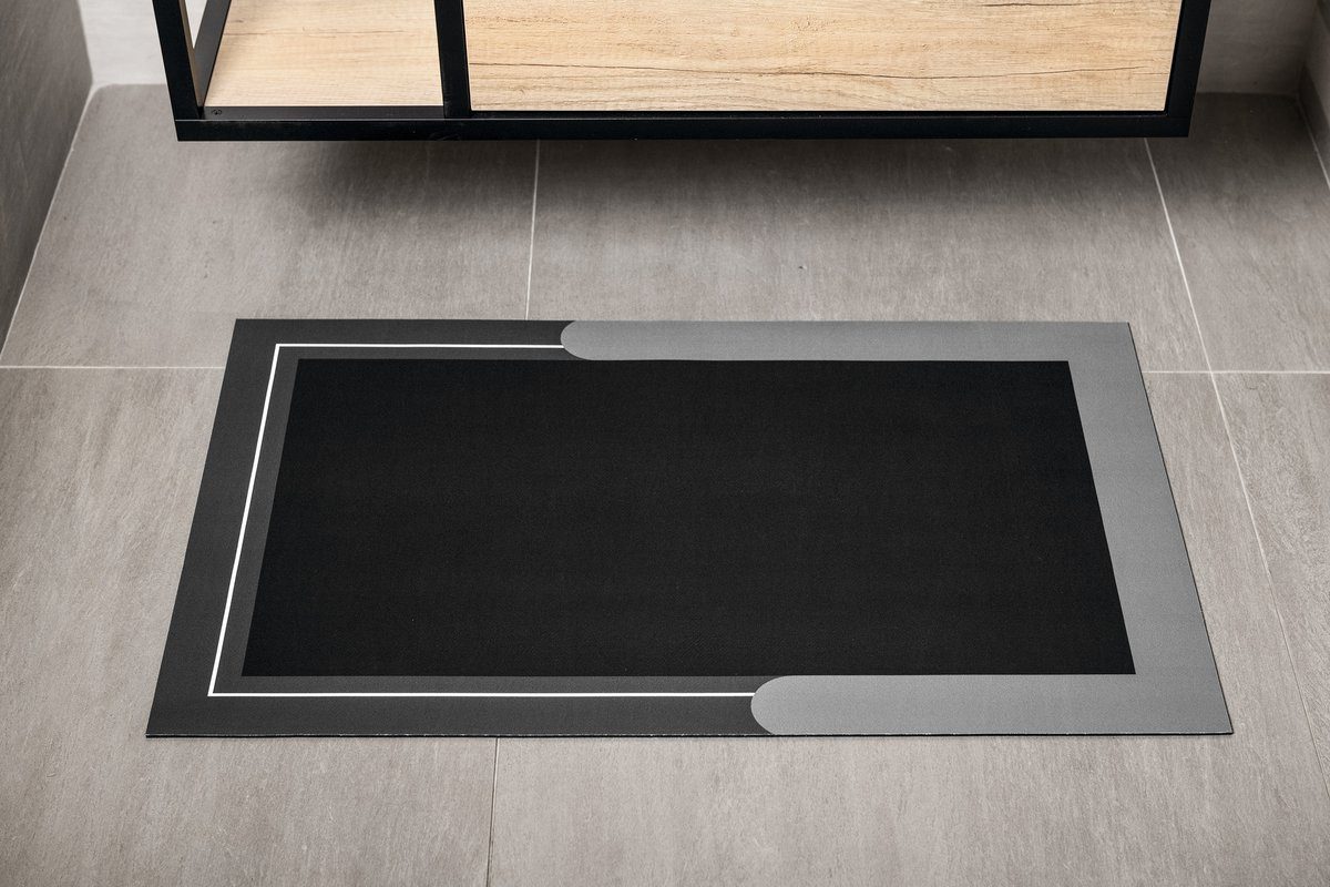 Aqualine Badematte Badematte 60x120cm, saugfähig, Grau, Polyurethan, Aqualine-PCD014V
