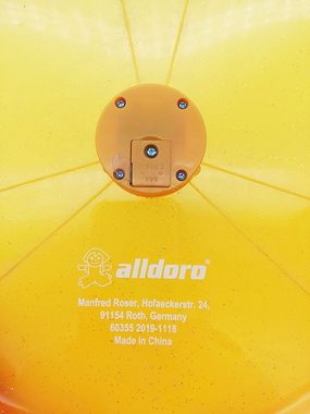 alldoro Wurfscheibe 63019, gelbe LED Disc mit 3 blinkenden Lichtern, Ø 27 cm