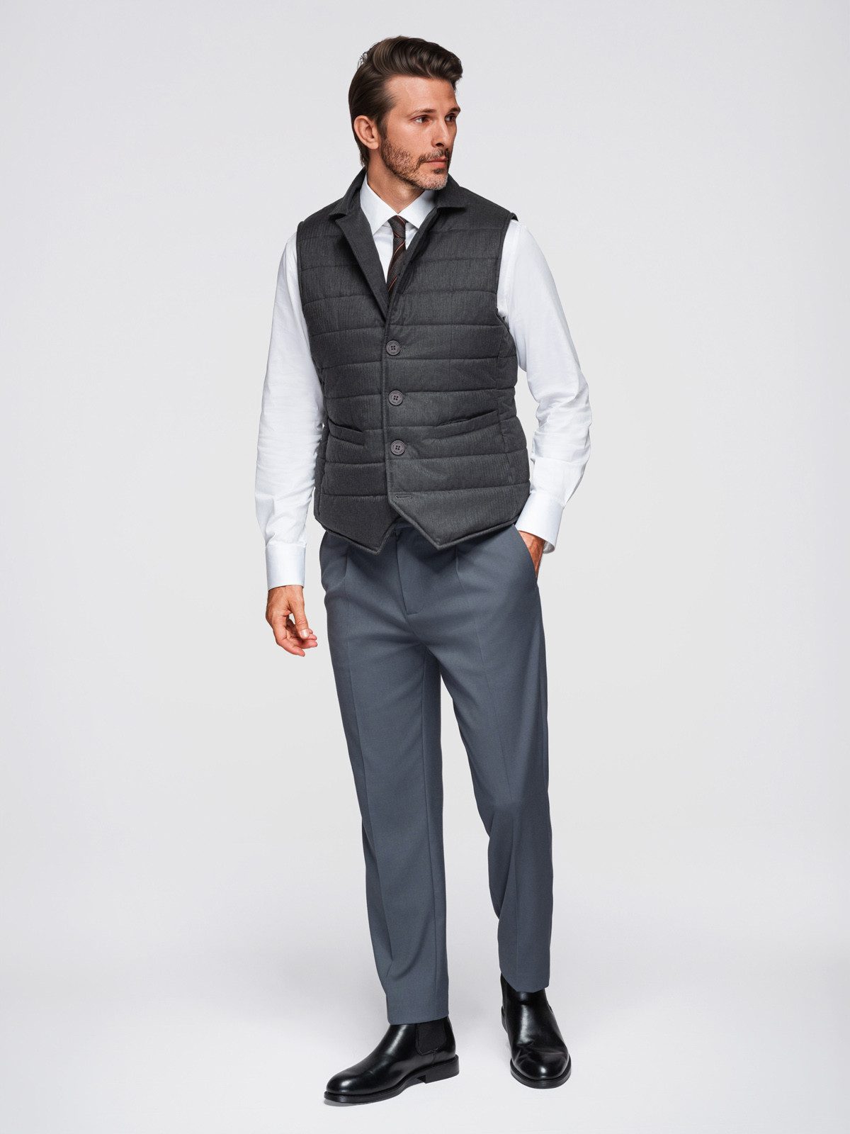 OMBRE Steppweste Quintessence Damen-Steppweste mit Slim Fit Taillenregulierung hinten mittels Gürtel und Knöpfen – Bild 4 von 5