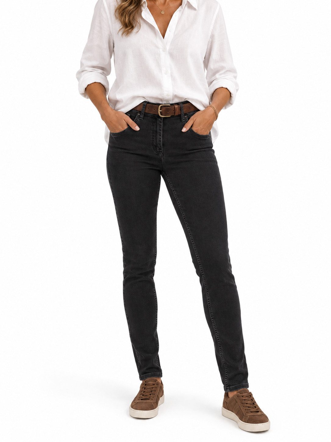 STARK DIE HOSE Stretch-Jeans TWIGGY - Damen Wohlfühl-Jeans POWER-Denim mit Dehnbund, 5-Pocket OEKO-TEX® Standard 100 -zertifiziert und zugleich MADE IN EUROPE